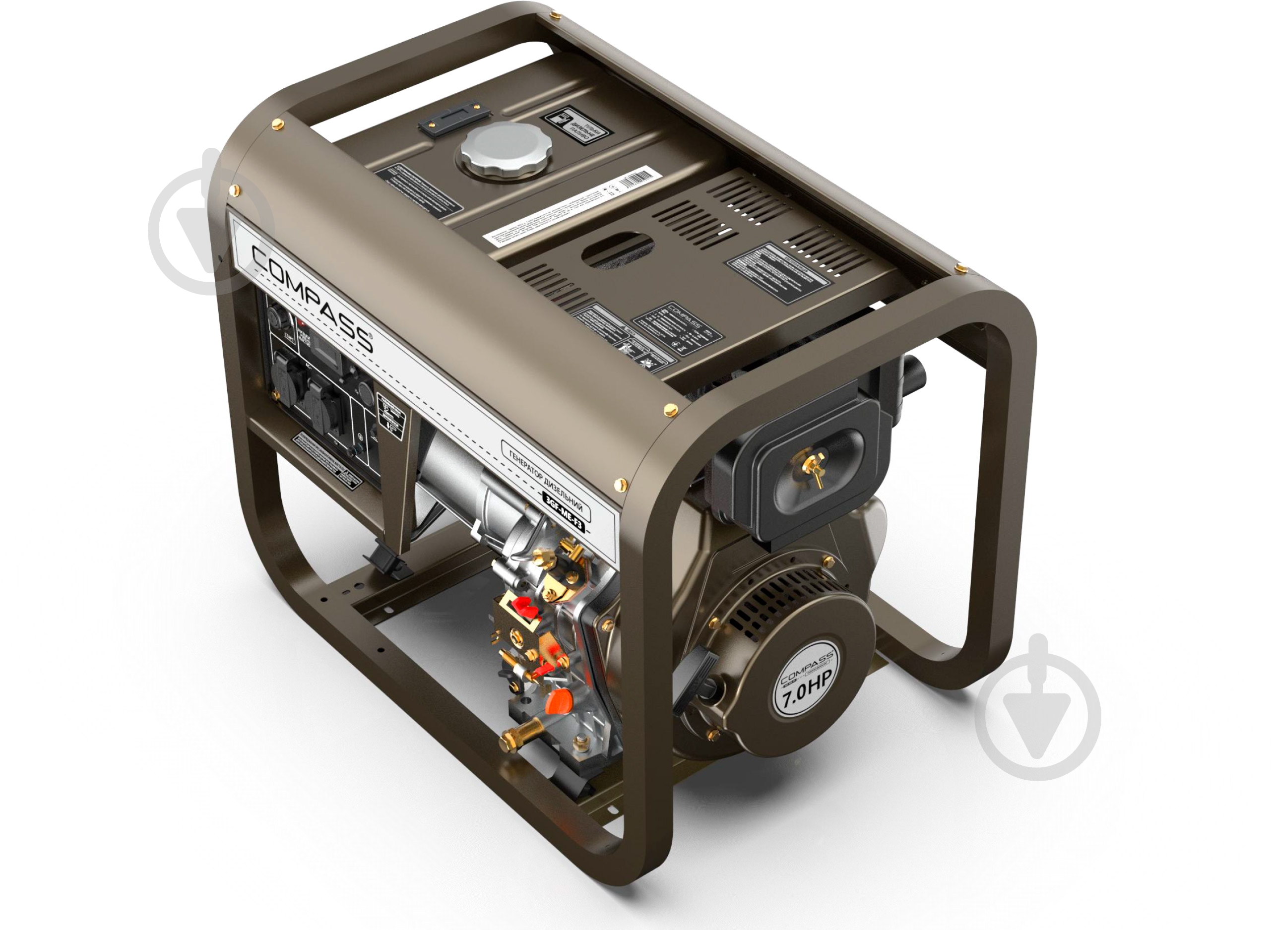 Генератор дизельный Compass 3 кВт / 3,3 кВт 230 В 3GF-ME - фото 3 Генератор дизельный Compass 3 кВт / 3,3 кВт 230 В 3GF-ME - фото 3