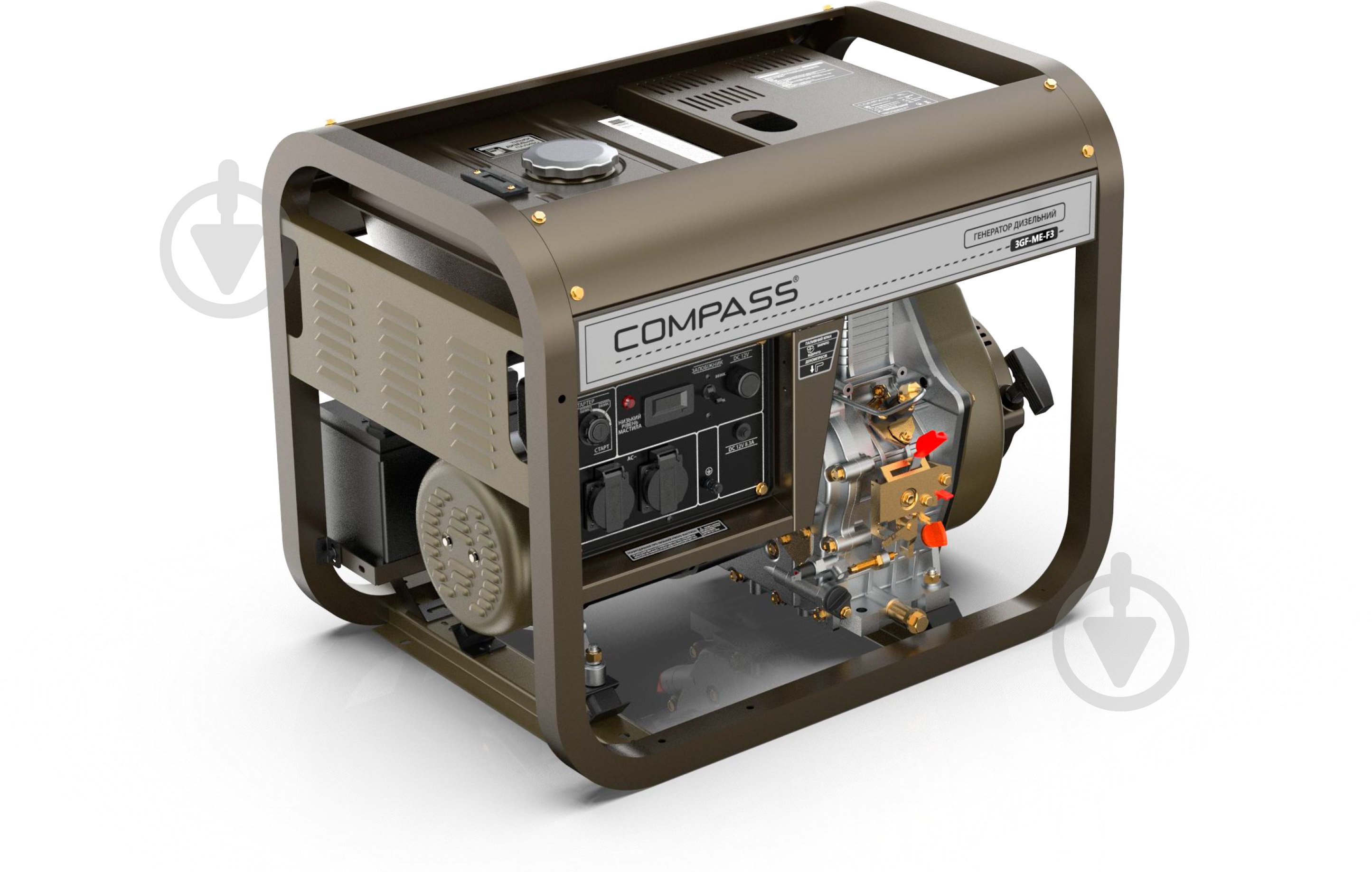 Генератор дизельный Compass 3 кВт / 3,3 кВт 230 В 3GF-ME - фото 2 Генератор дизельный Compass 3 кВт / 3,3 кВт 230 В 3GF-ME - фото 2