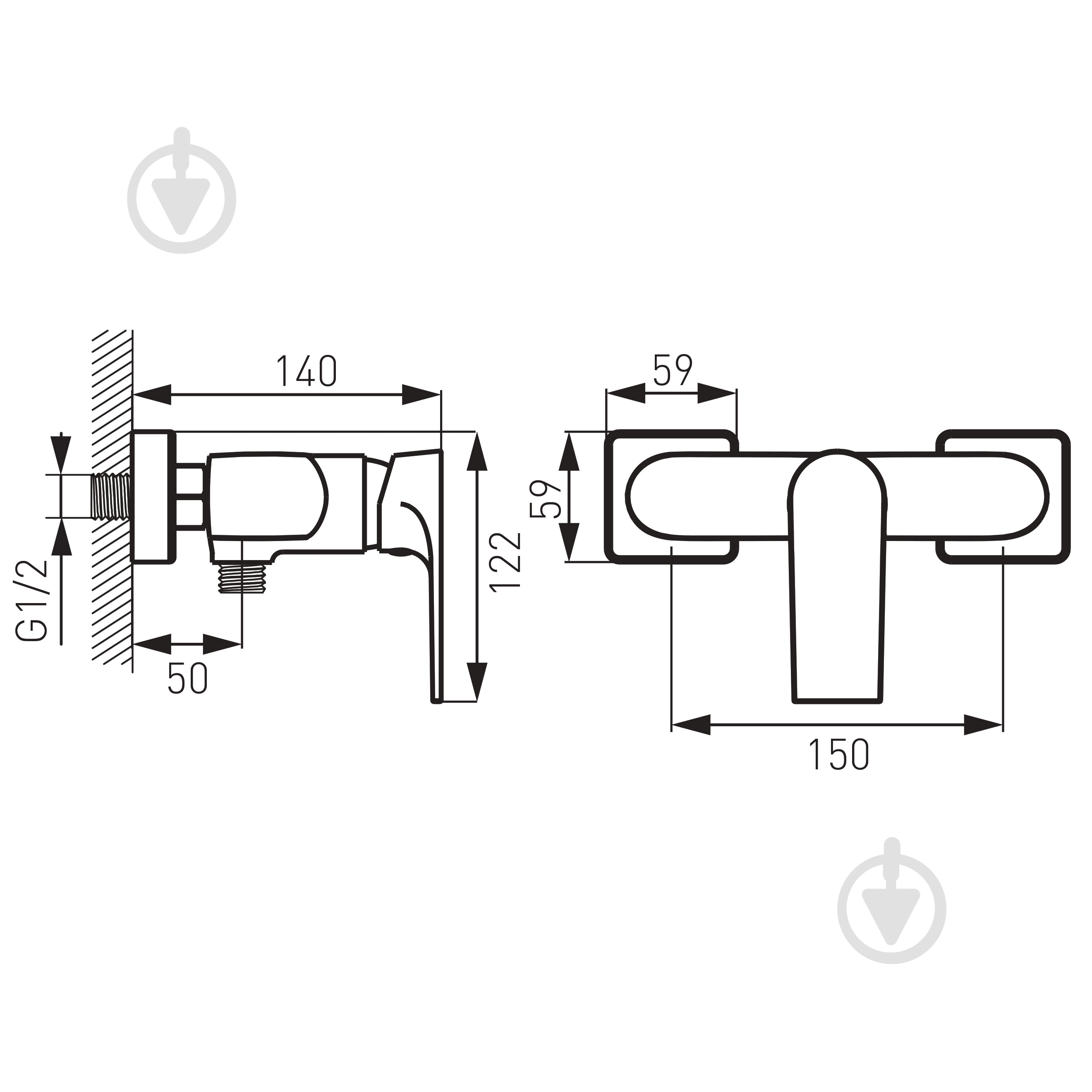 Смеситель для душа Ferro Algeo Square BAQ7BLC - фото 2 Смеситель для душа Ferro Algeo Square BAQ7BLC - фото 2