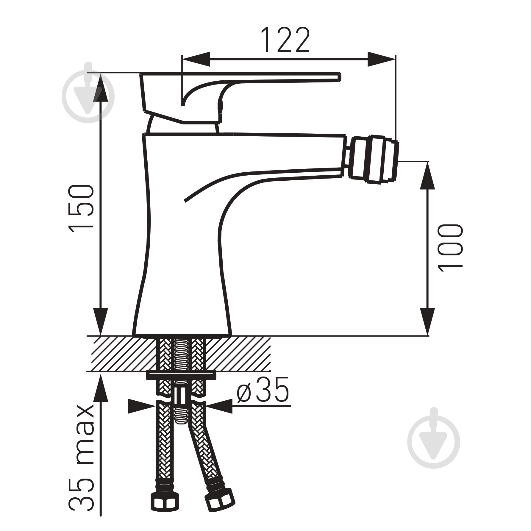 Смеситель для биде Ferro Algeo Square BAQ6 - фото 2