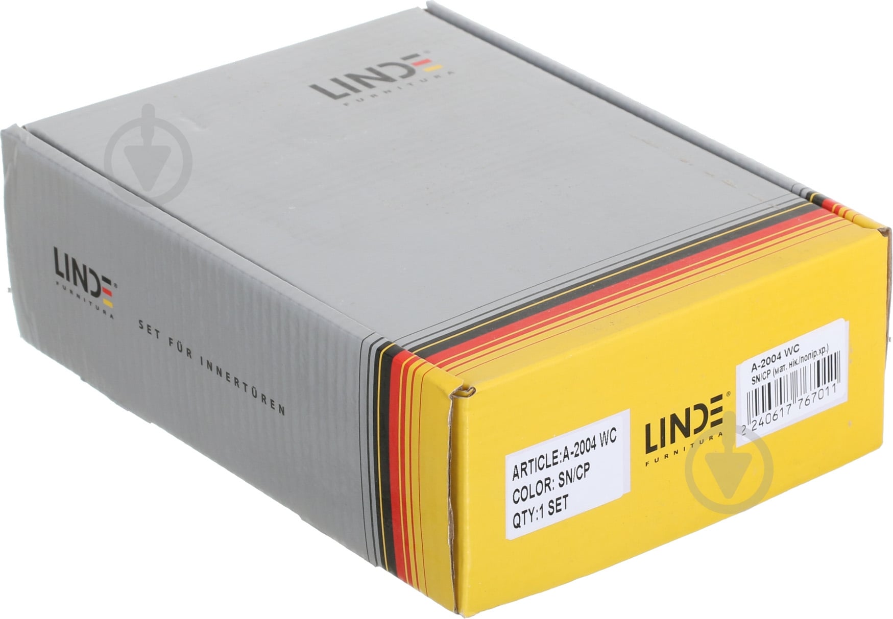 Комплект фурнитуры санузловой Linde A-2004 WC SN/CP 47,5 мм матовый никель/полированный хром без петель - фото 3