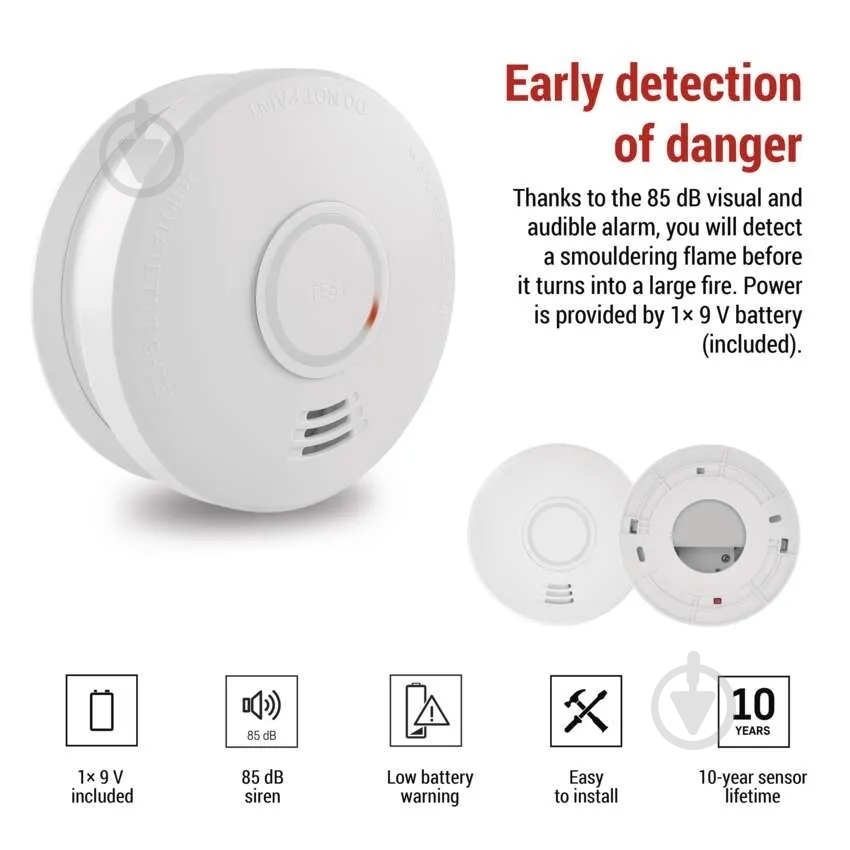 Датчик дыма Emos P56503X - фото 3