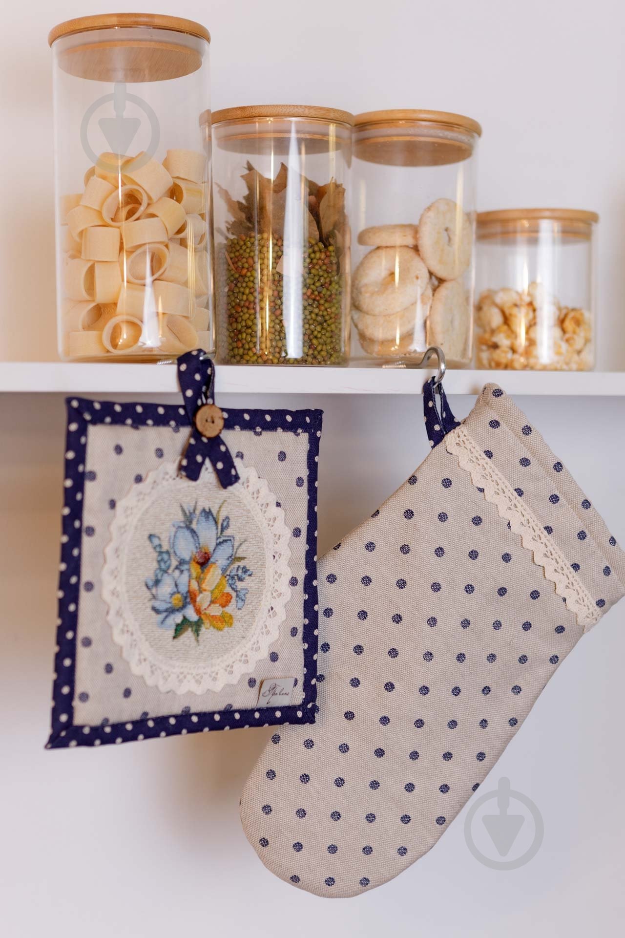 Набор кухонный Винтаж черная кайма 20x32 см молочный Прованс - фото 5 Набор кухонный Винтаж черная кайма 20x32 см молочный Прованс - фото 5