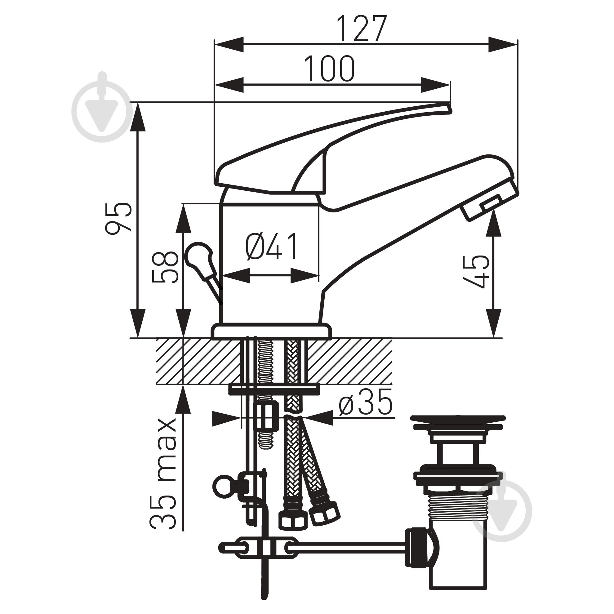 Смеситель для умывальника Ferro Basic BBC2 - фото 2