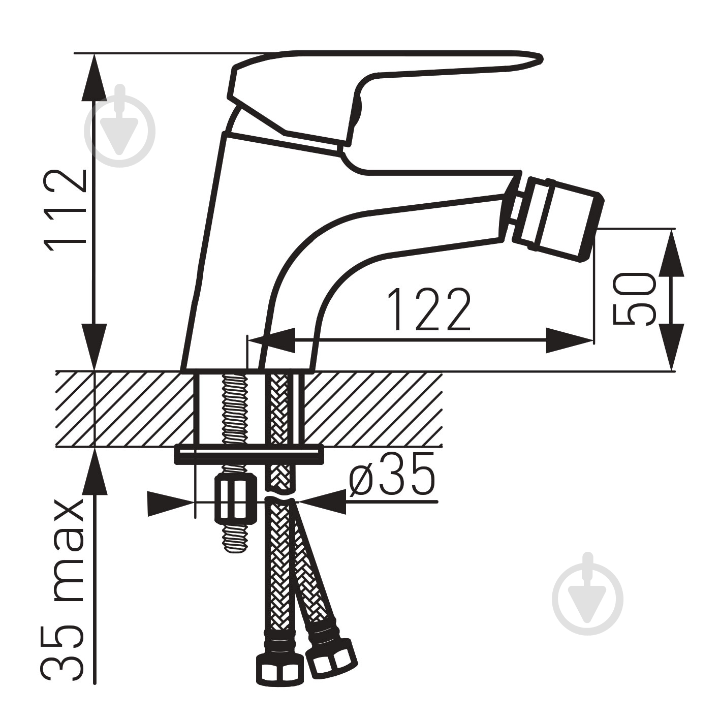 Смеситель для биде Ferro Dijon BDJ6 - фото 2