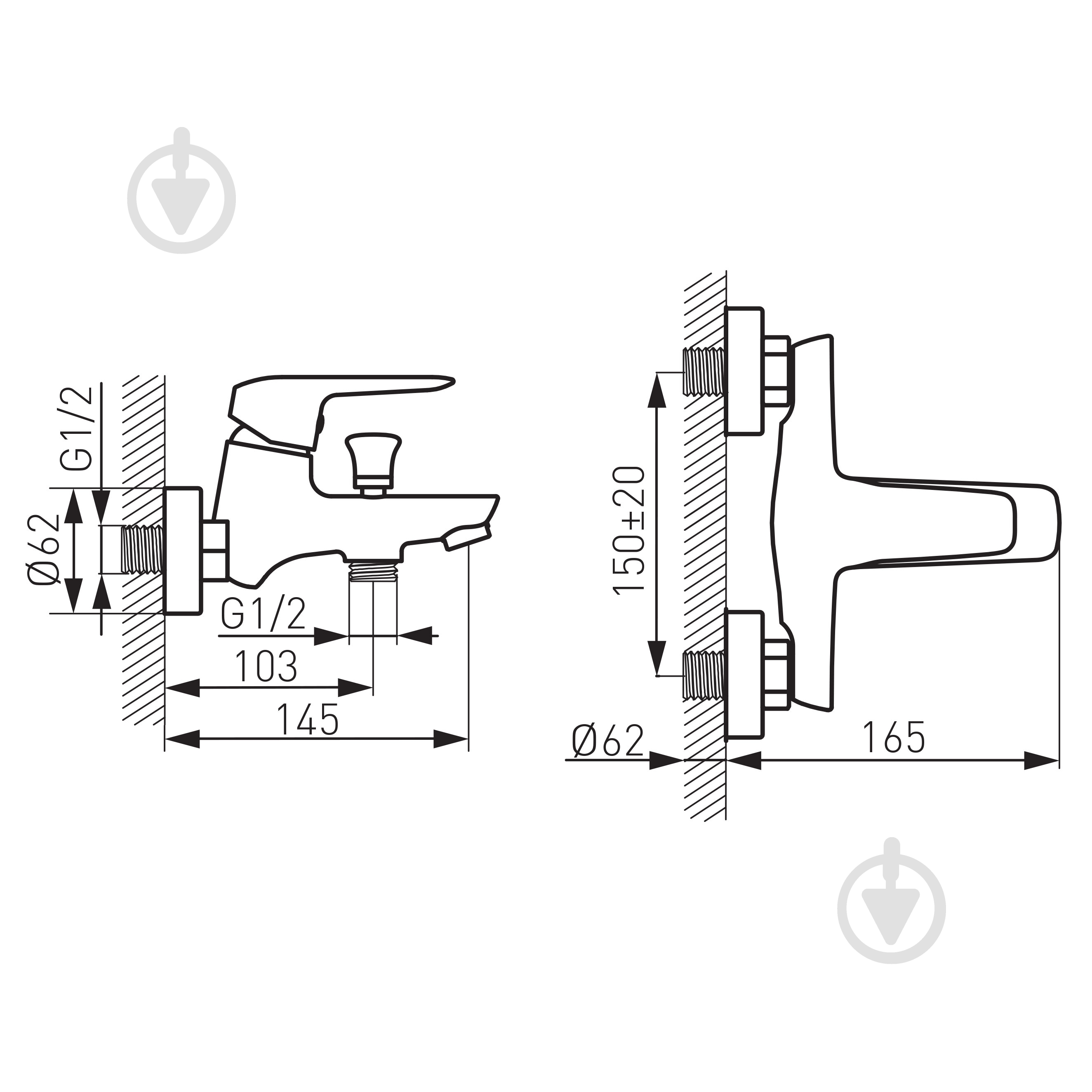 Смеситель для ванны Ferro Dijon BDJ1 - фото 2