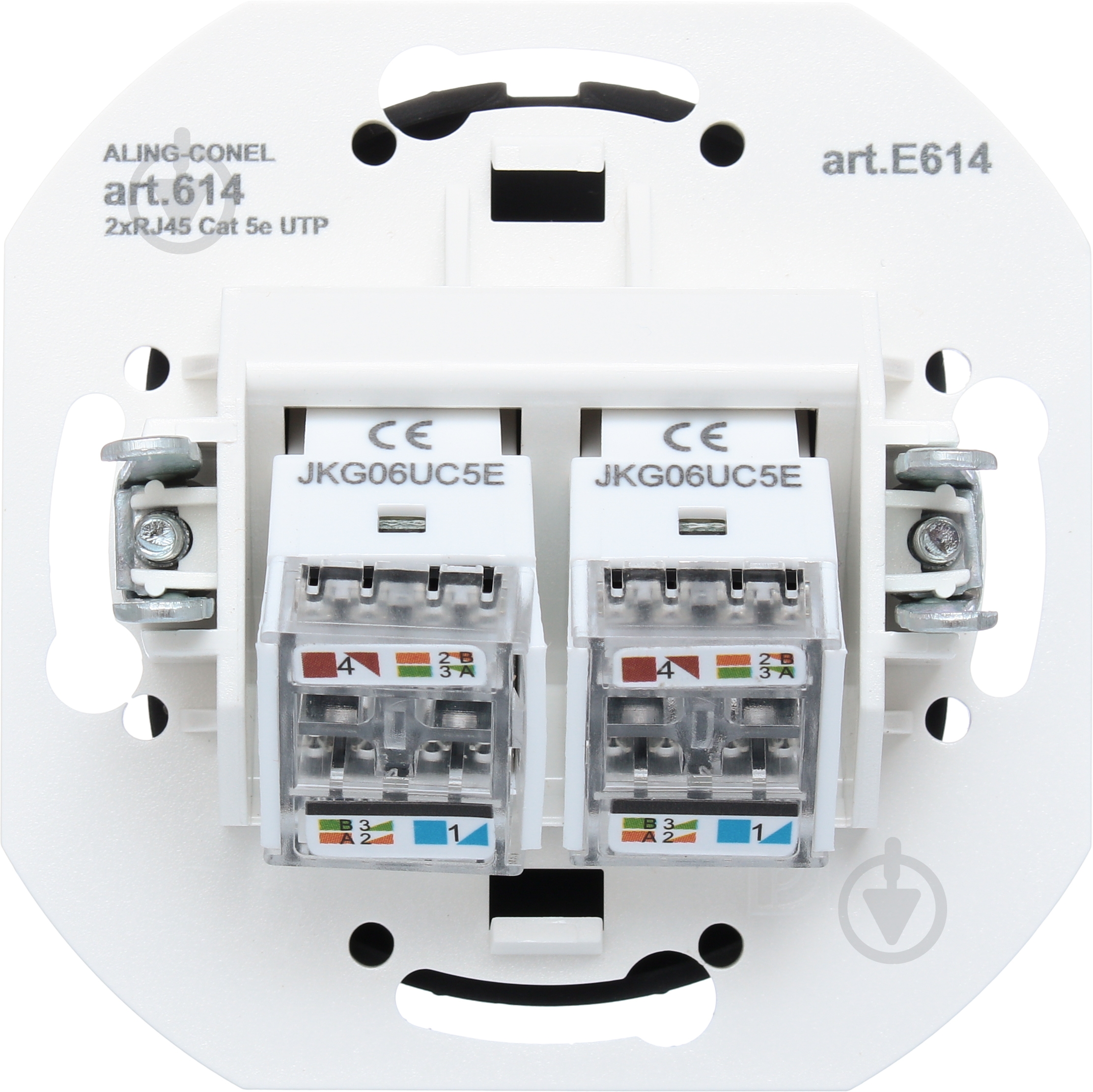 Розетка компьютерная Aling-Conel Eon IP20 черный матовый E614.E1 - фото 4