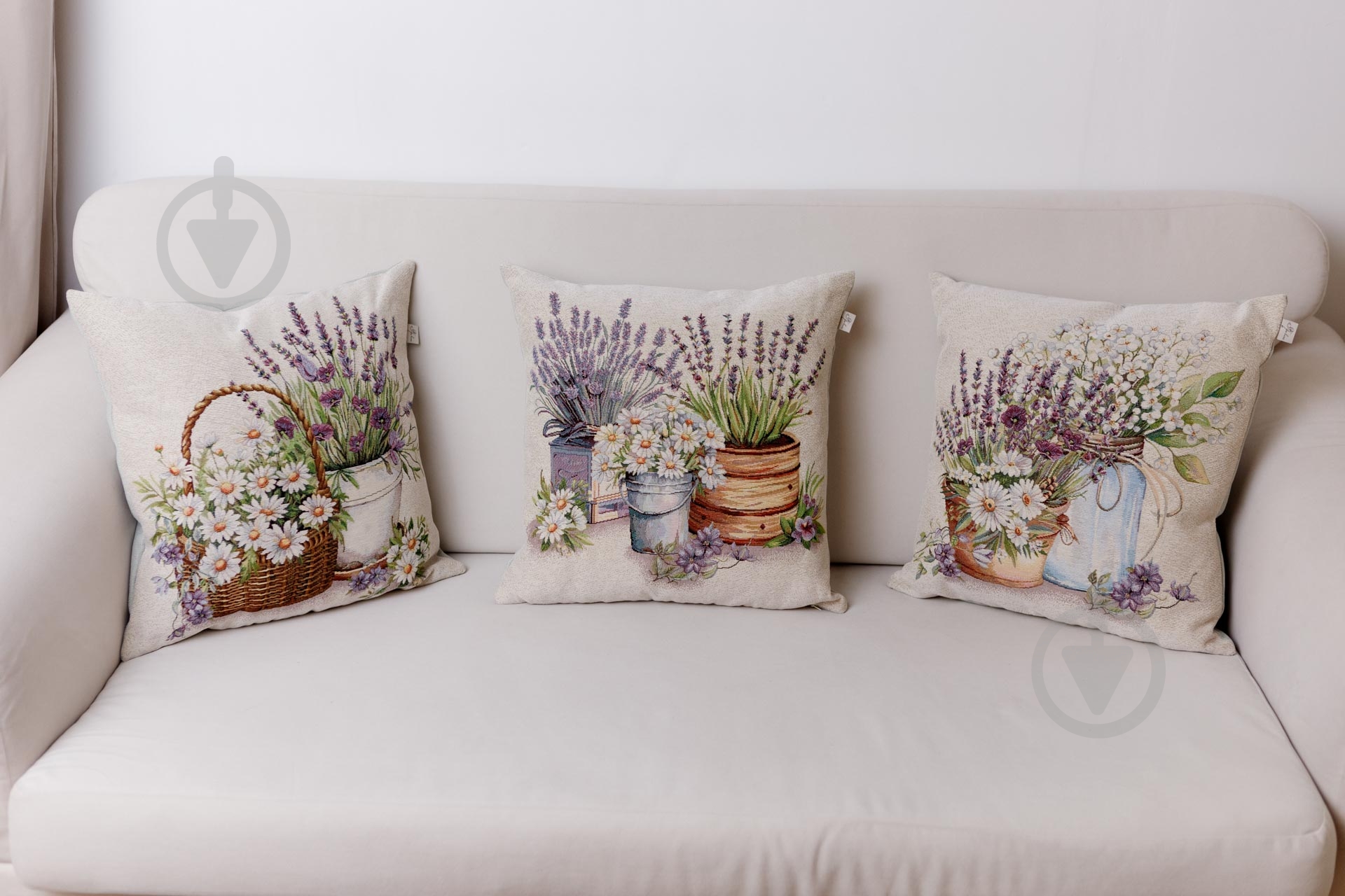 Подушка декоративная Ромашки в корзине Provence 45x45 см молочный Прованс - фото 3 Подушка декоративная Ромашки в корзине Provence 45x45 см молочный Прованс - фото 3