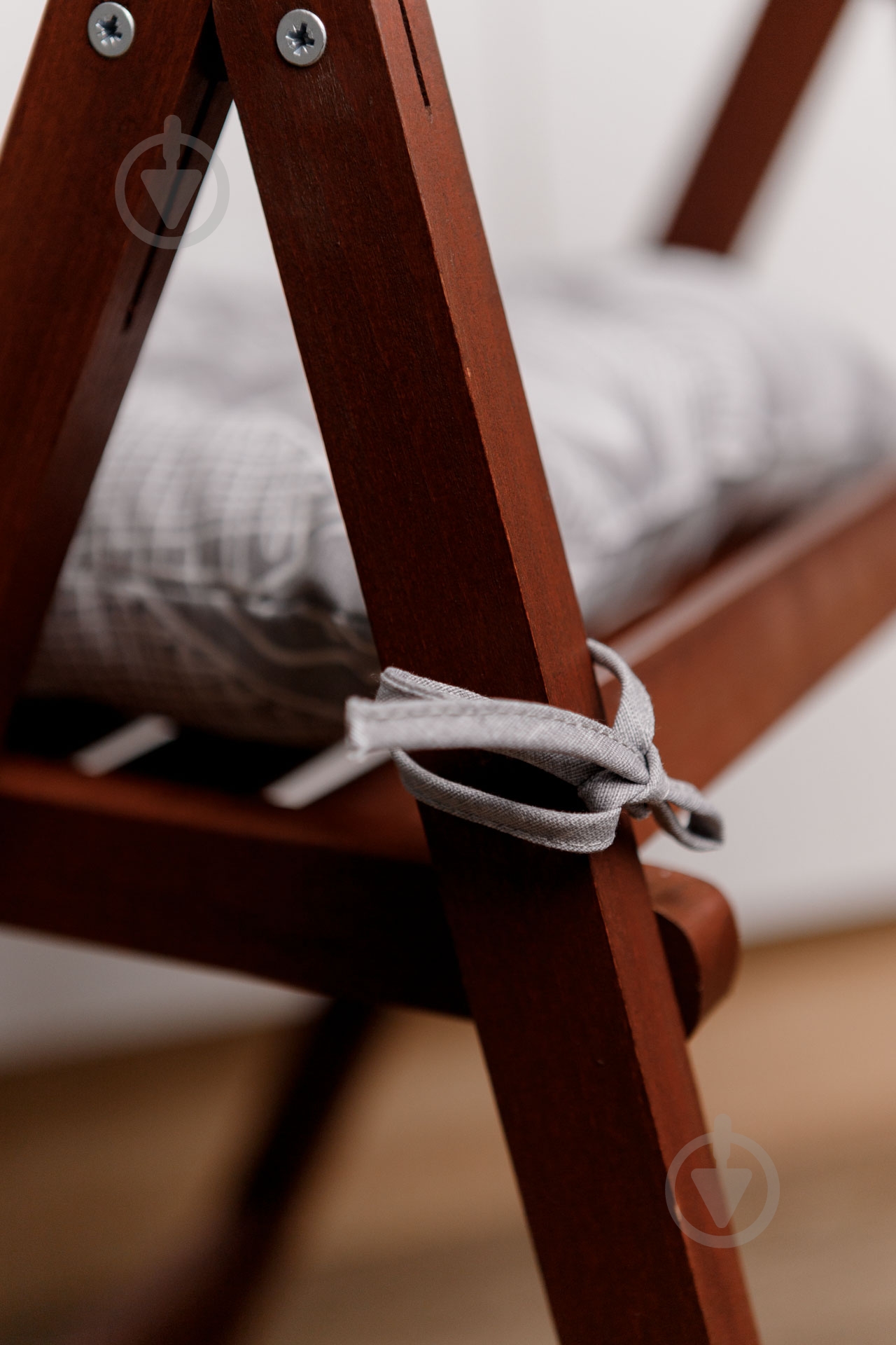 Подушка на стілець Листя сіра 40x40 см Прованс - фото 4