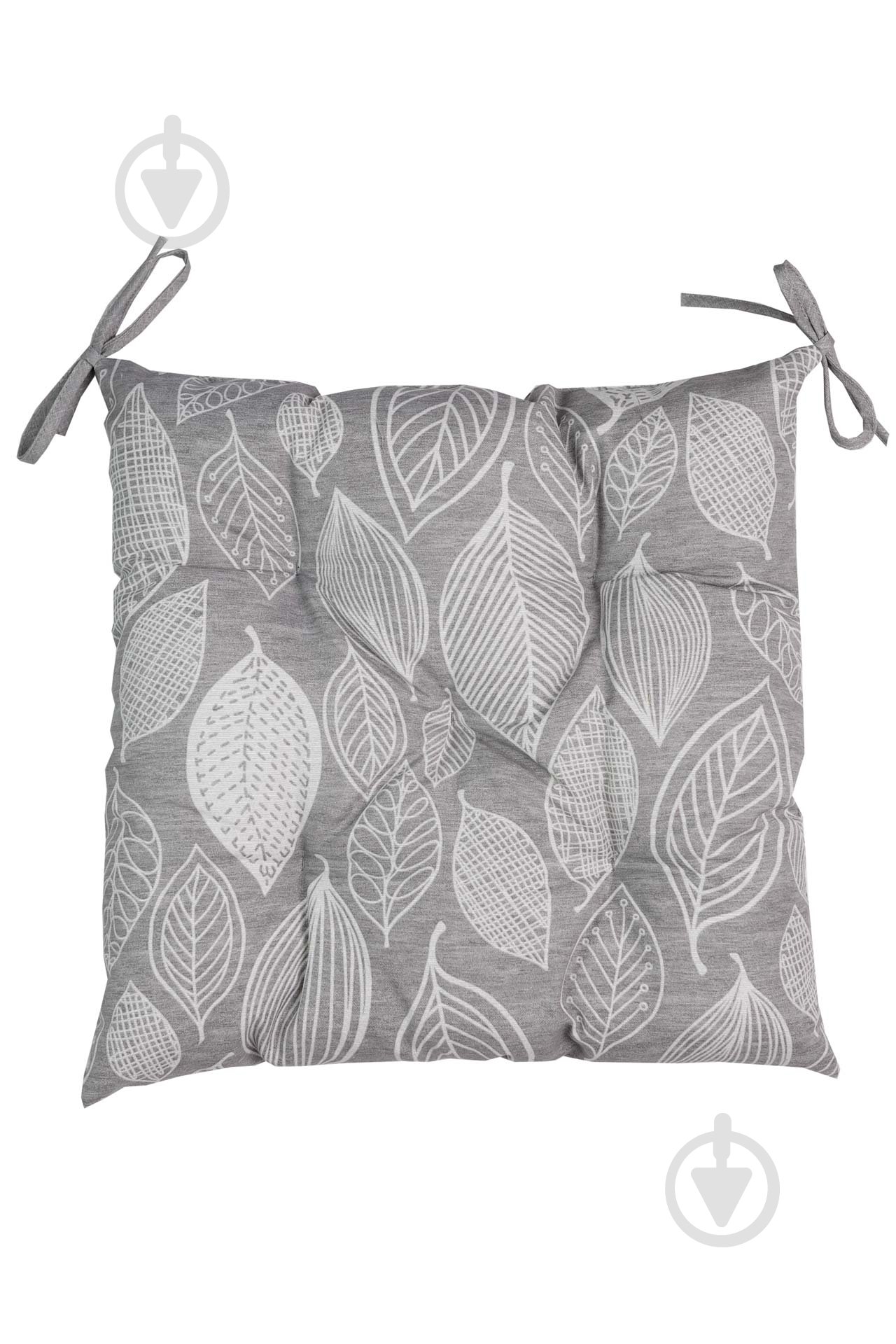 Подушка на стілець Листя сіра 40x40 см Прованс - фото 1