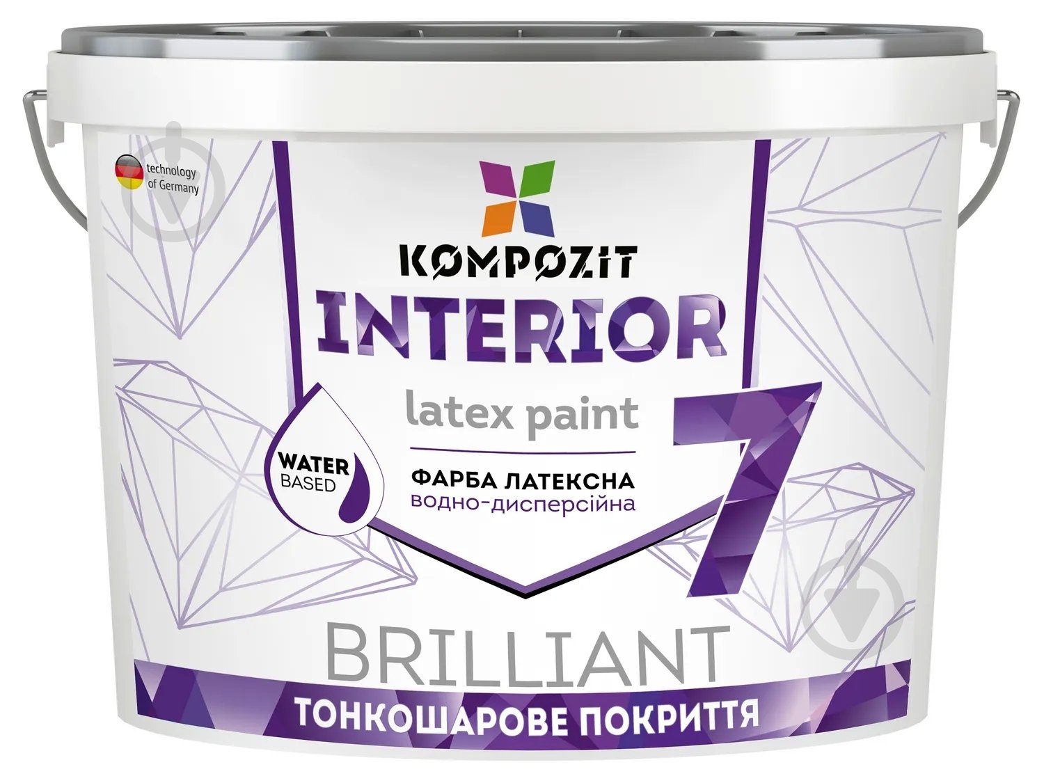 Краска латексная водоэмульсионная Kompozit Interior 7 (база А) мат белый 14 кг - фото 1