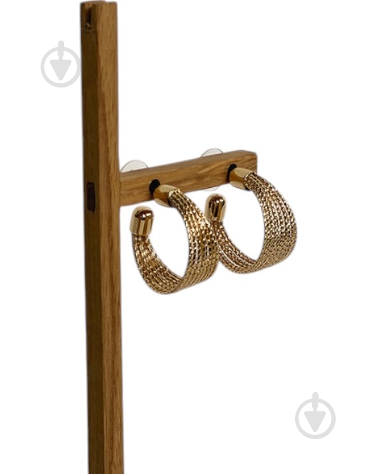 Серьги MISO accessory плетеные золотые - фото 1 Серьги MISO accessory плетеные золотые - фото 1