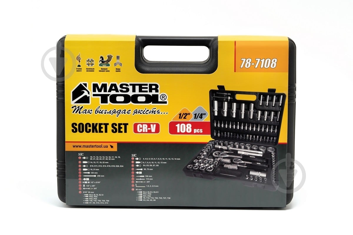 Набор головок MasterTool 108 шт. 78-7108 - фото 5