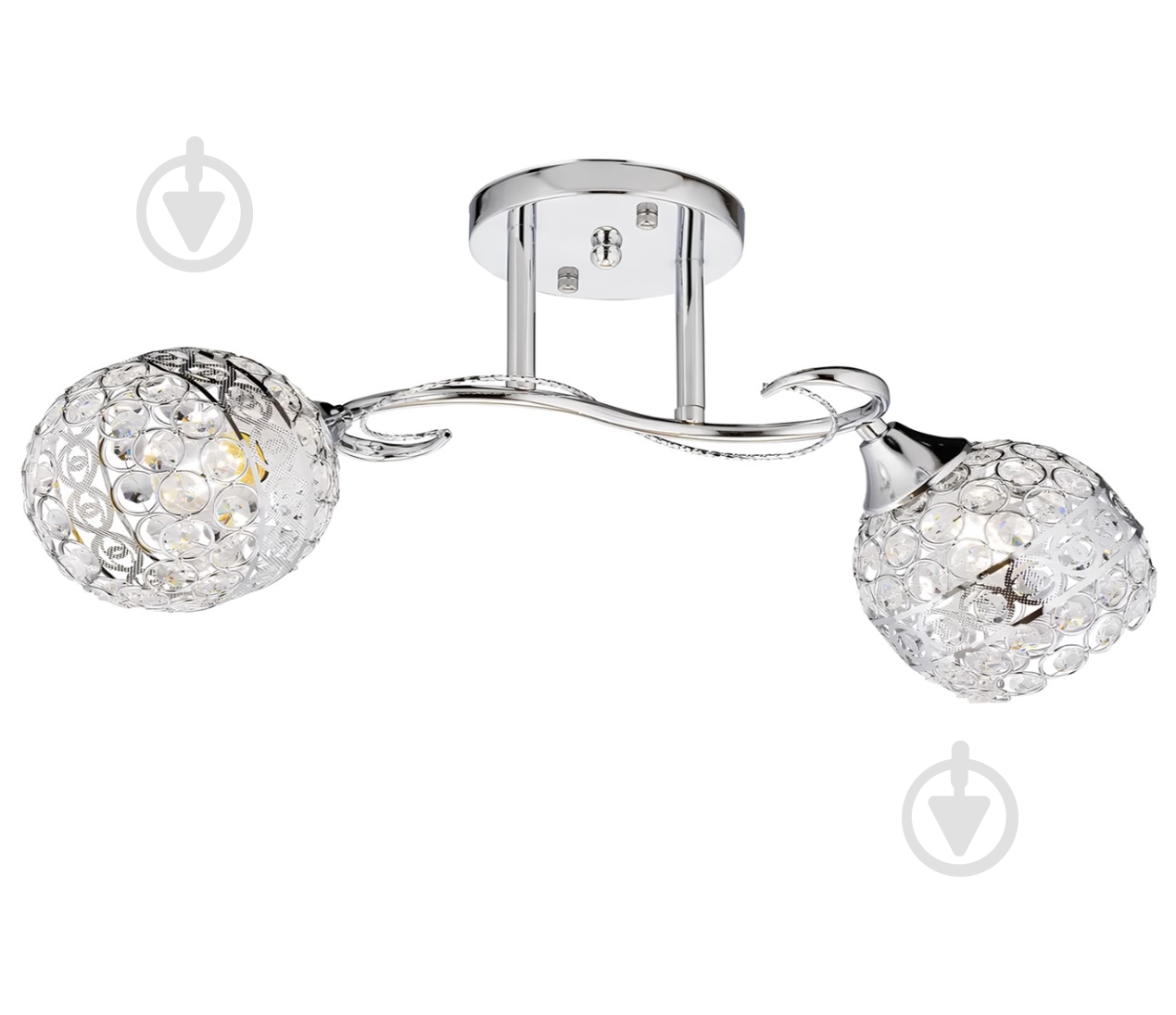 ВИТРИНА! Люстра потолочная Focus Light 2x60 Вт E27 серебряный 6079/2 - фото 1