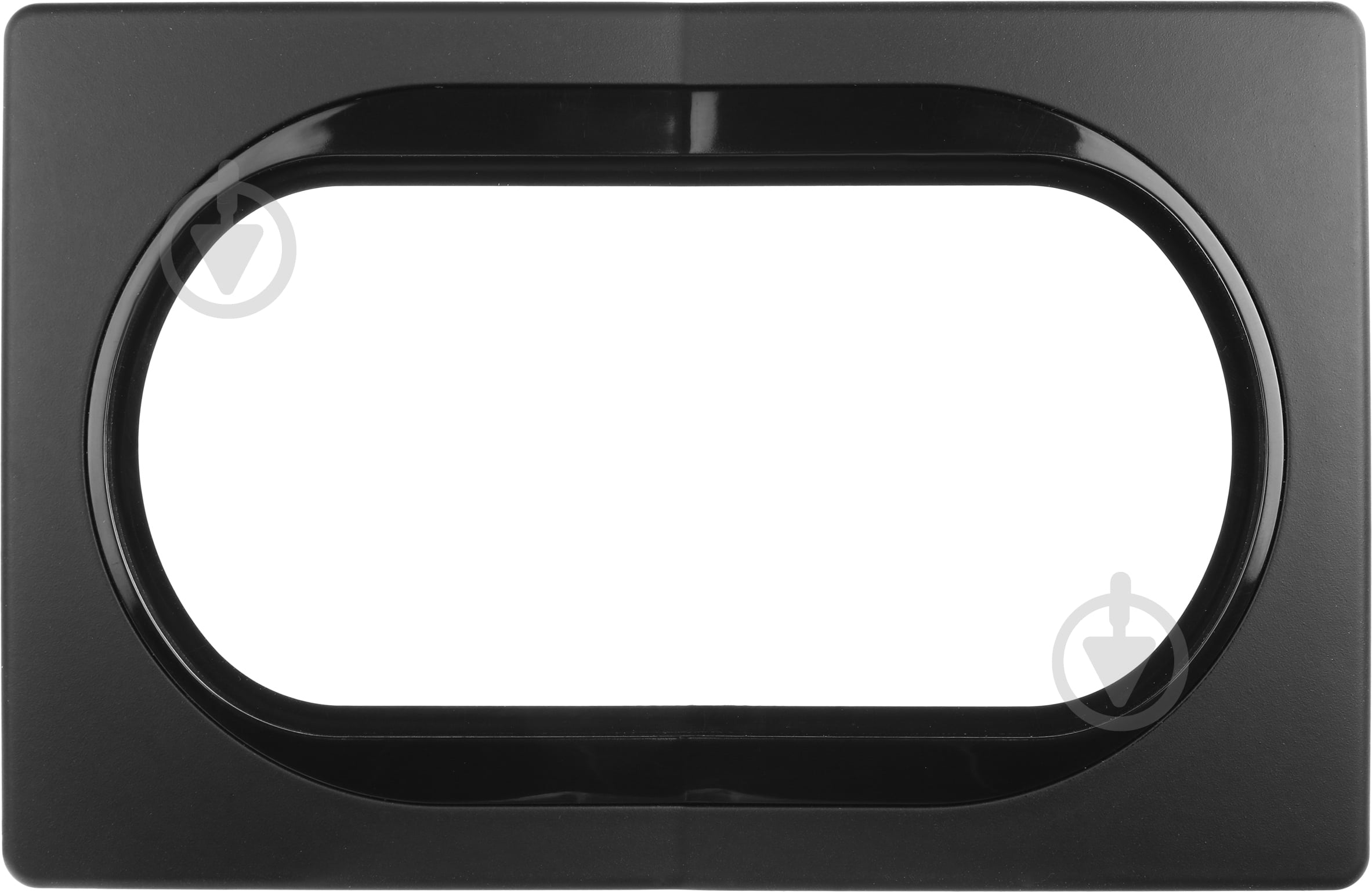 Рамка одномісна Aling-Conel Eon для 2-ї розетки горизонтальна чорний матовий/чорний E6805.Е1Е - фото 1