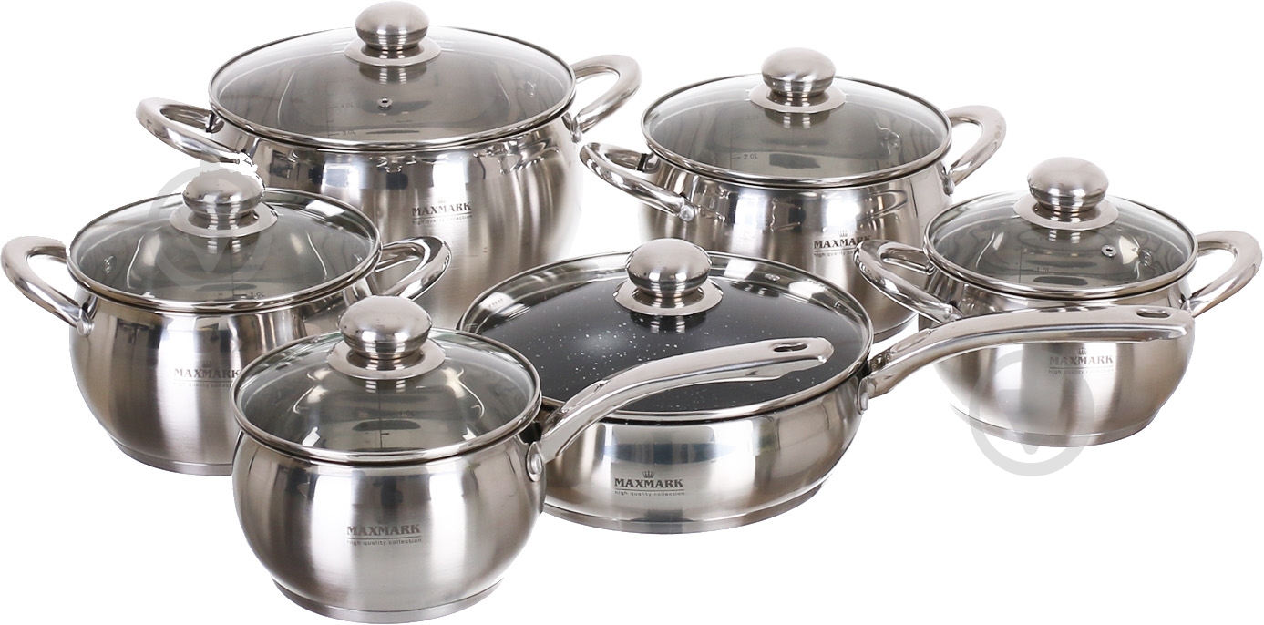 Набір каструль Maxmark 12 предметів - фото 1 Набір каструль Maxmark 12 предметів - фото 1