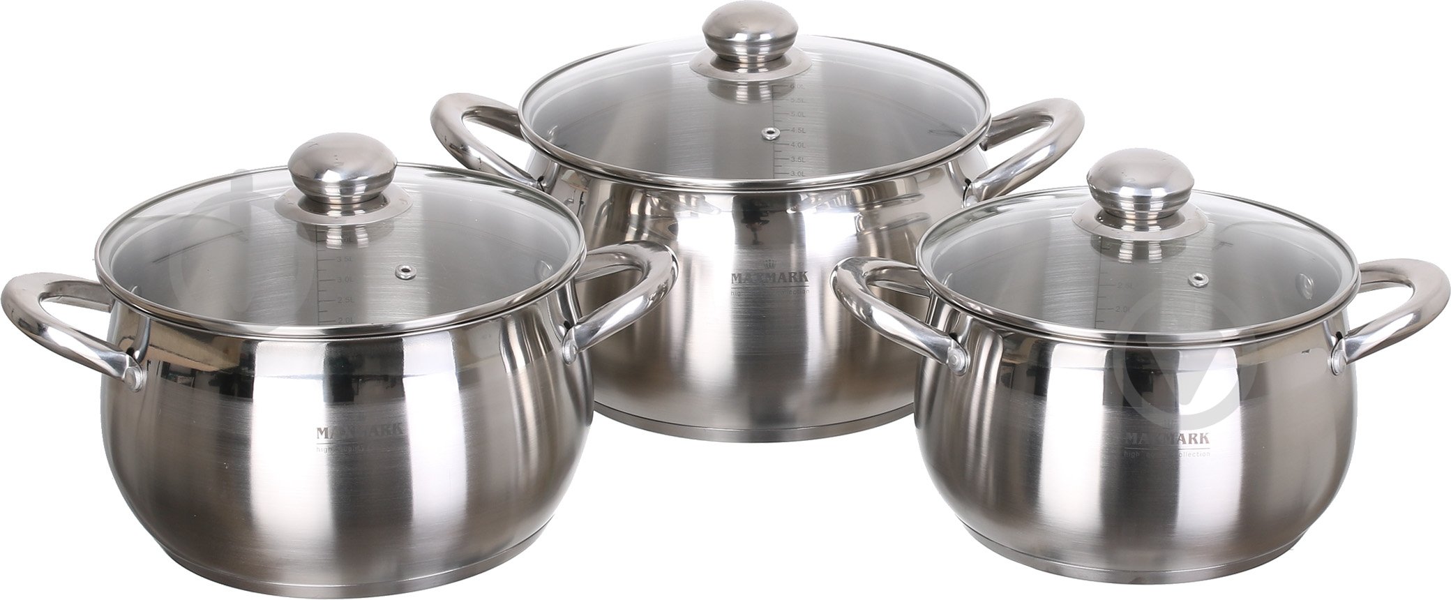 Набор кастрюль Maxmark Maxmark 6 предметов MK-APP7506B - фото 1 Набор кастрюль Maxmark Maxmark 6 предметов MK-APP7506B - фото 1