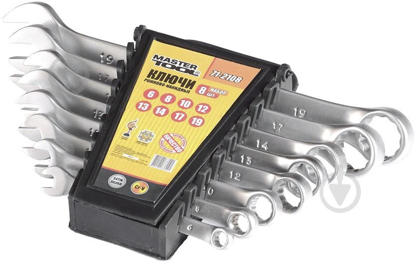 Набор ключей комбинированных MasterTool 71-2108 - фото 1