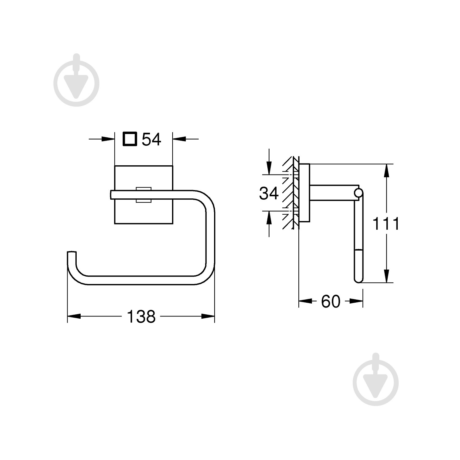 Держатель для туалетной бумаги Grohe QuickFix Start Cube 409782430 - фото 2