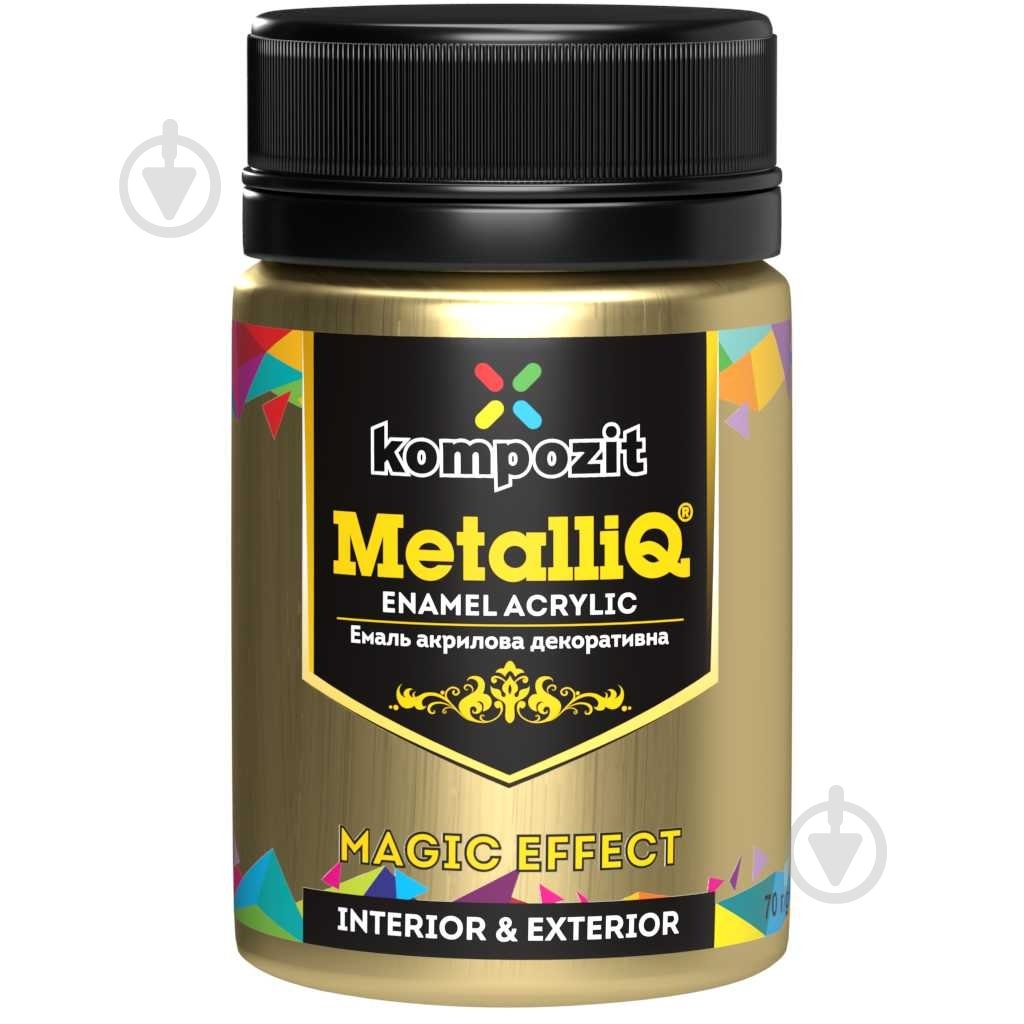 Декоративная краска Kompozit акриловая MetalliQ золото 0,07 кг - фото 1