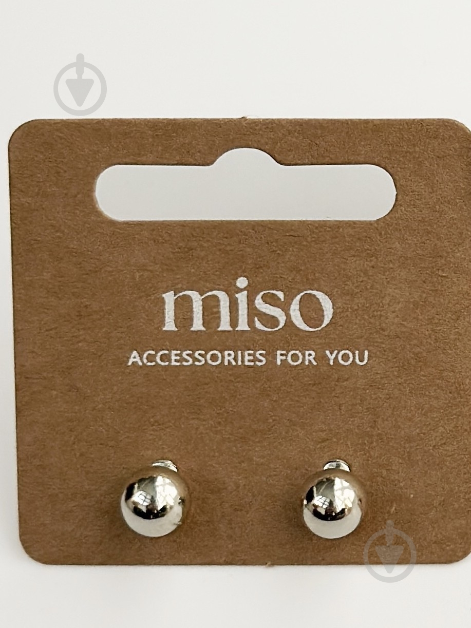 Серьги-пусеты MISO accessory серебряная бусинка - фото 1