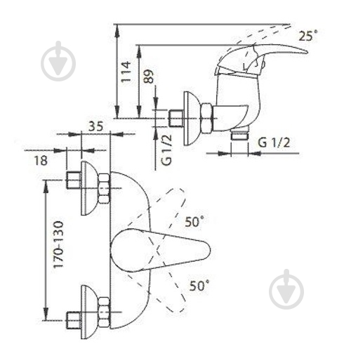 Смеситель для душа Ferro IBIZA BIB77 - фото 2