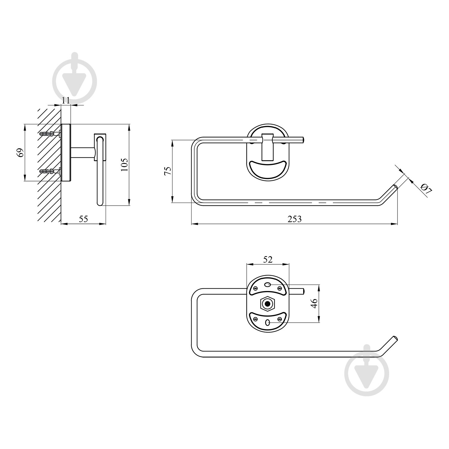Держатель для туалетной бумаги Kroner KRM Elbe - ACC2903-3 - фото 2 Держатель для туалетной бумаги Kroner KRM Elbe - ACC2903-3 - фото 2