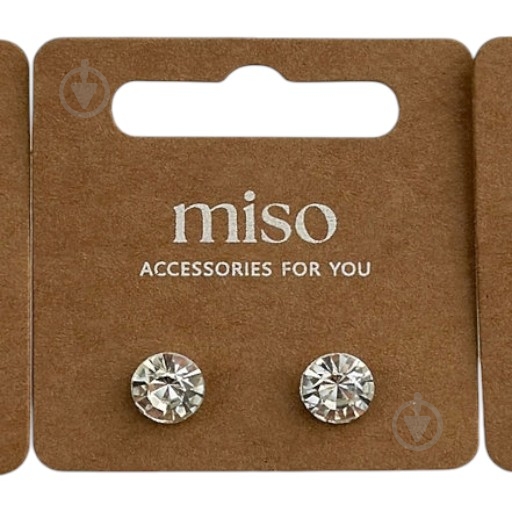 Серьги-пусеты MISO accessory с камушком - фото 1