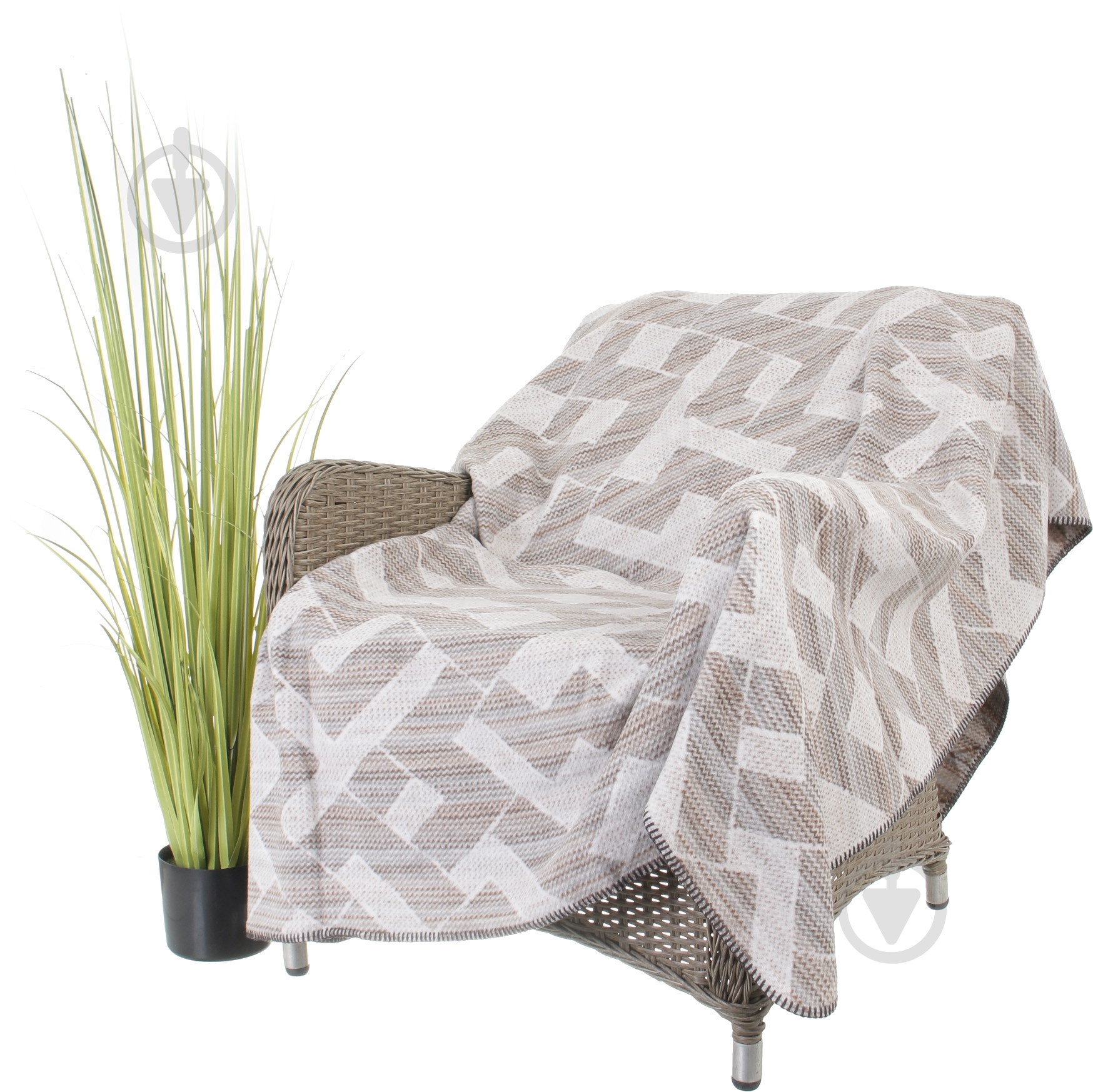 Плед Wohndecke Interweaved 150x200 см серый/белый/коричневый Billerbeck - фото 1 Плед Wohndecke Interweaved 150x200 см серый/белый/коричневый Billerbeck - фото 1