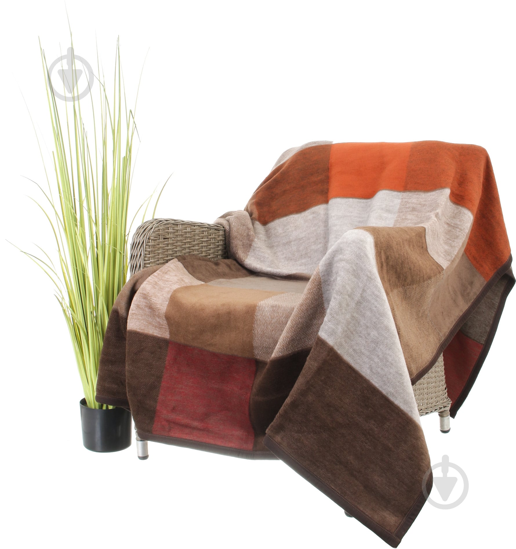 Плед Wohndecke Blocking 150x200 см коричневый/бордовый/серый Billerbeck - фото 1 Плед Wohndecke Blocking 150x200 см коричневый/бордовый/серый Billerbeck - фото 1