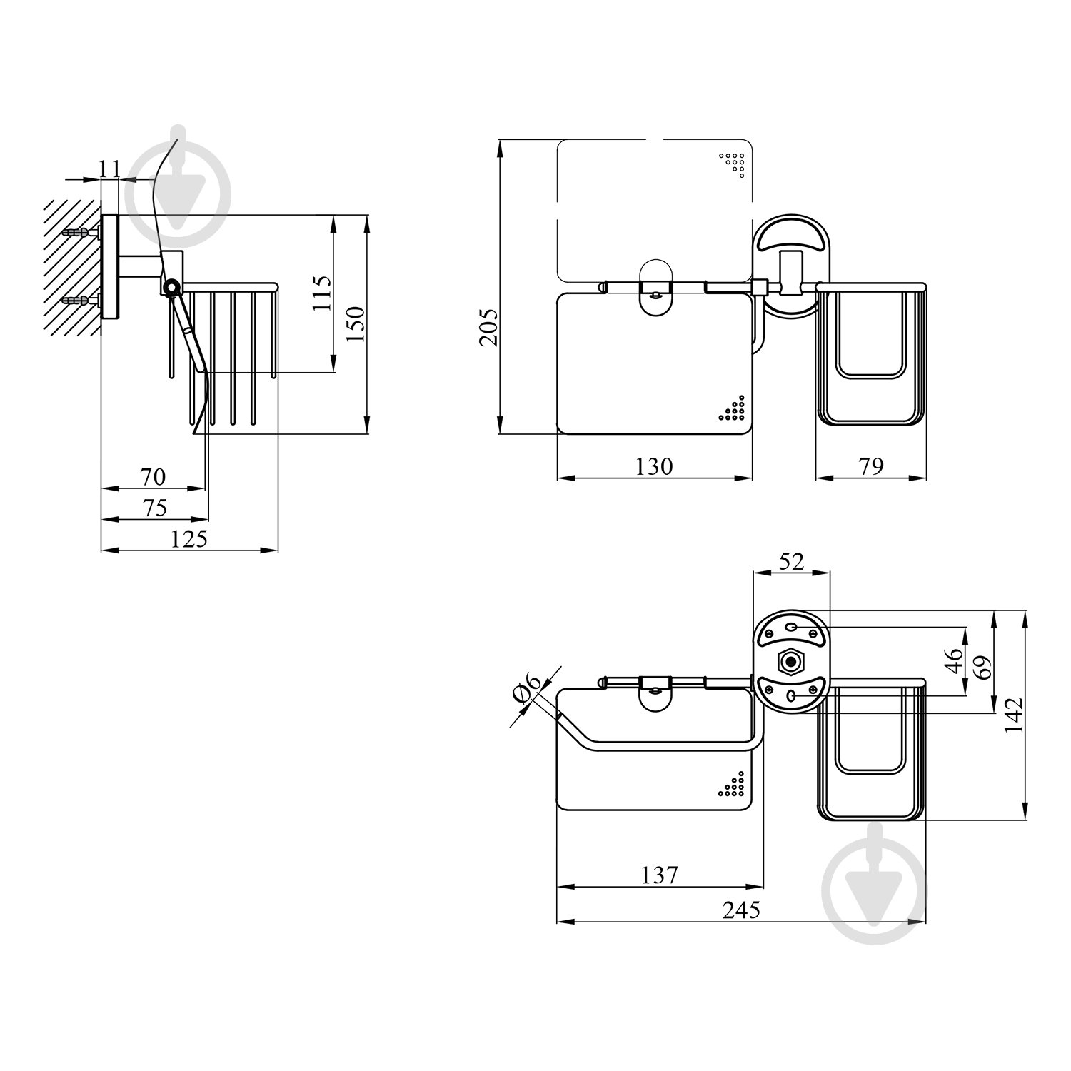 Держатель для туалетной бумаги Kroner та освіжувача повітря Kroner KRM Elbe - ACC2903-1 - фото 2