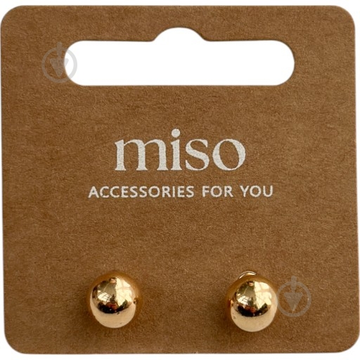 Серьги-пусеты MISO accessory золотистая бусинка - фото 1