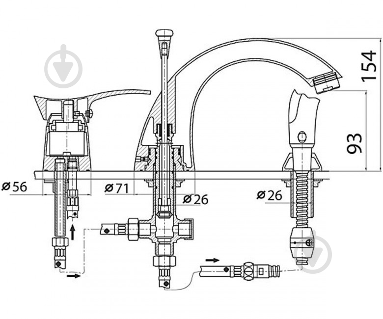 Смеситель для ванны Ferro Loretta BLA11A - фото 2