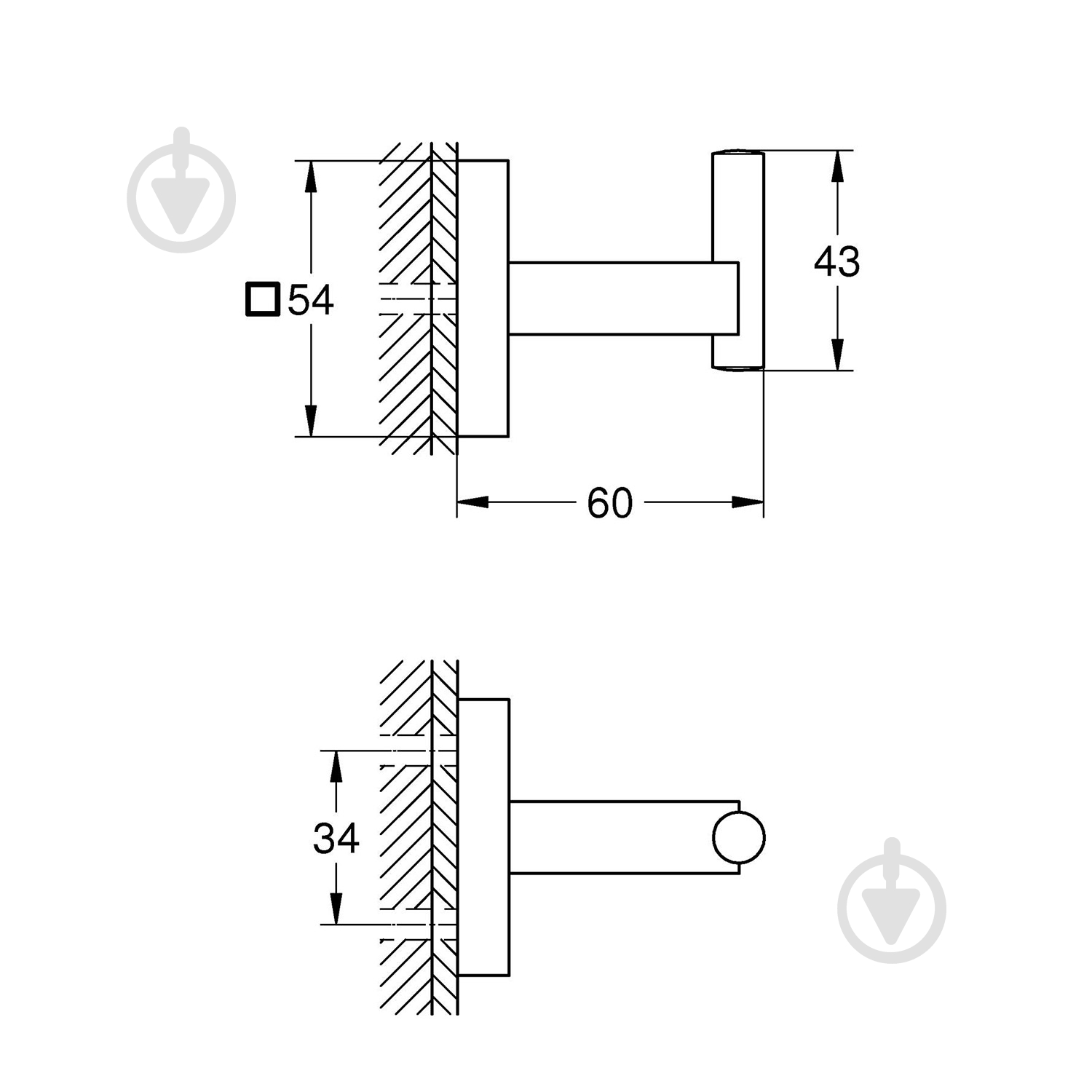Крючок для ванной комнаты Grohe QuickFix Start Cube 409612430 (CV033754) - фото 2