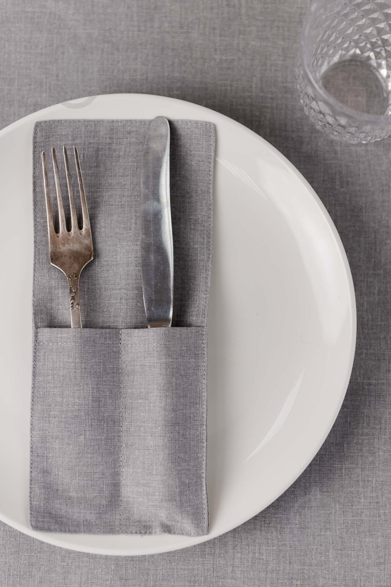 Чехол для приборов Прованс Листья серый однотон 10x24 см серый - фото 5 Чехол для приборов Прованс Листья серый однотон 10x24 см серый - фото 5