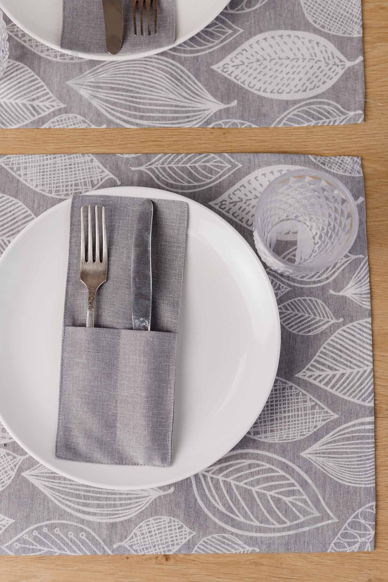 Чехол для приборов Прованс Листья серый однотон 10x24 см серый - фото 8 Чехол для приборов Прованс Листья серый однотон 10x24 см серый - фото 8