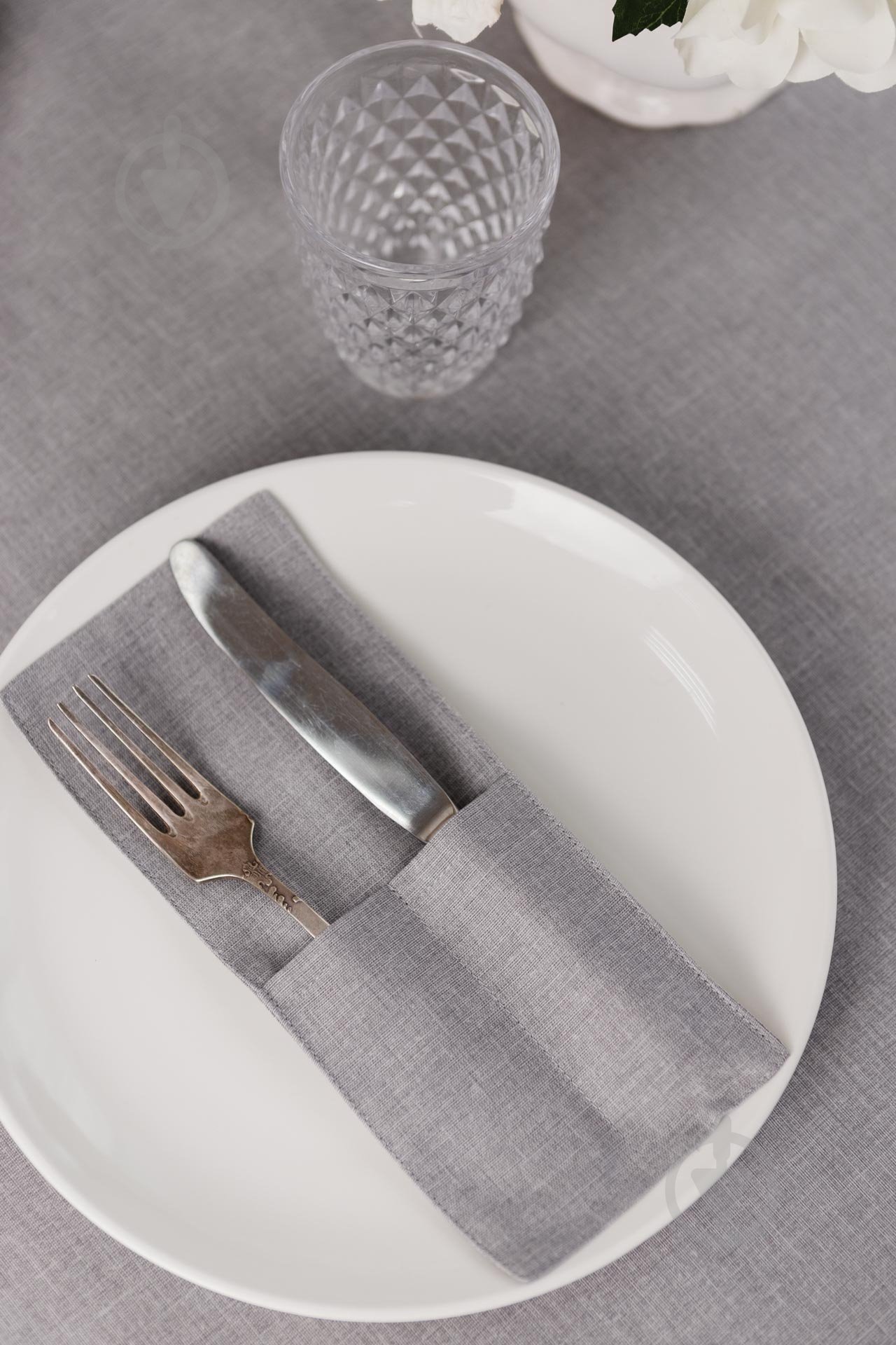 Чехол для приборов Прованс Листья серый однотон 10x24 см серый - фото 3 Чехол для приборов Прованс Листья серый однотон 10x24 см серый - фото 3