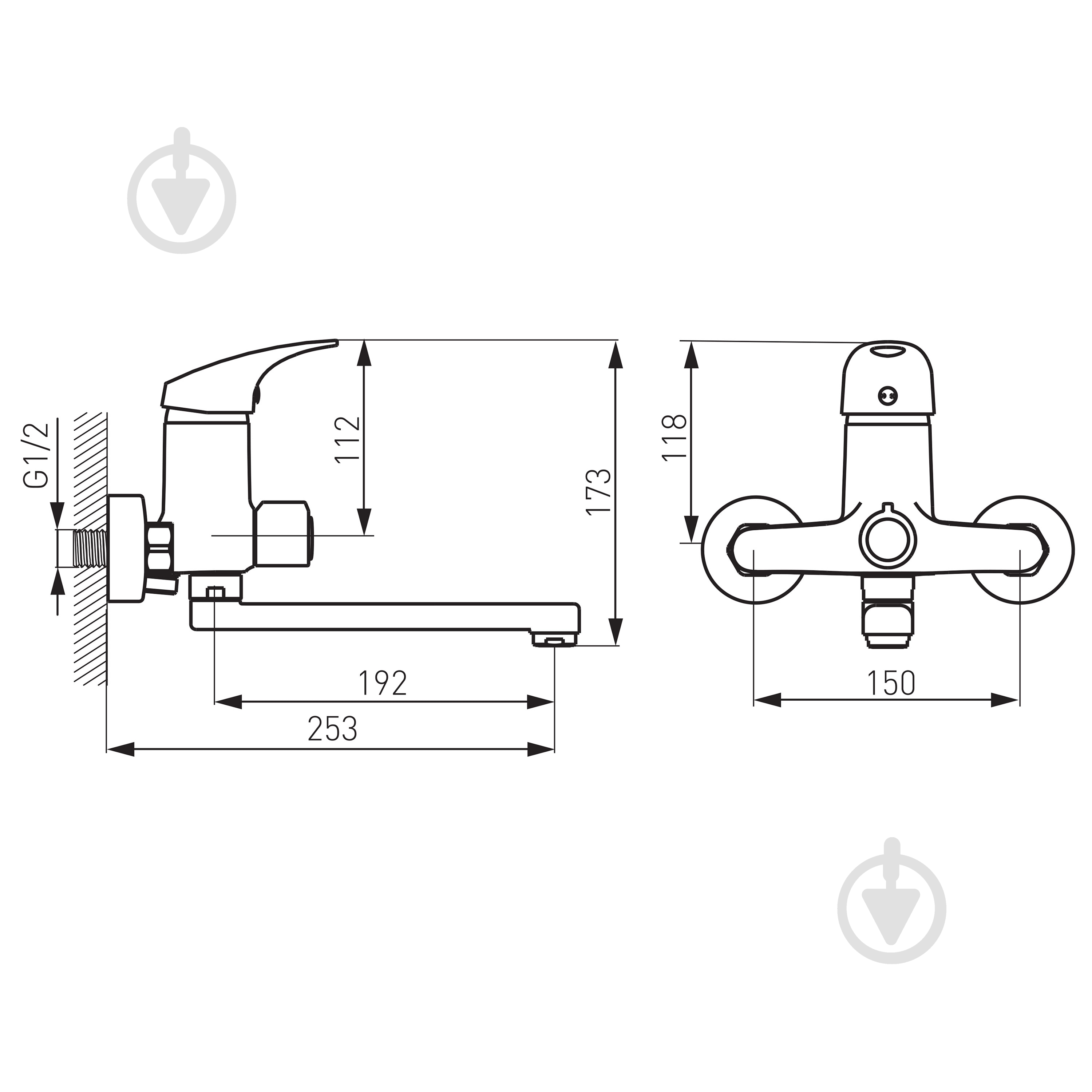 Смеситель для ванны Ferro Ferro One BFO3A - фото 2