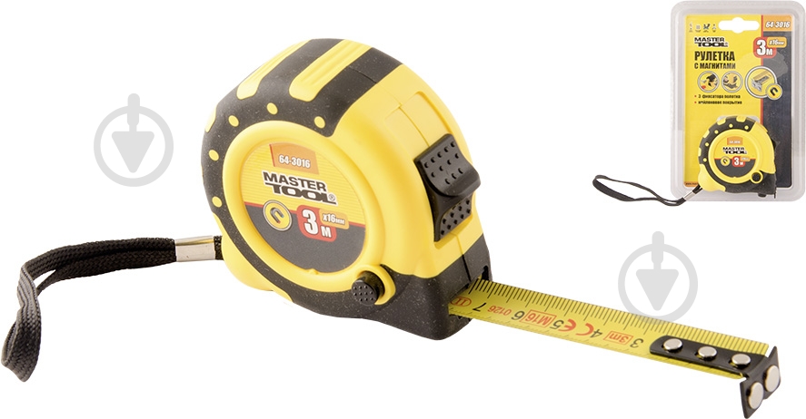 Рулетка MASTER TOOL 64-3016 3 м x 16 мм - фото 1