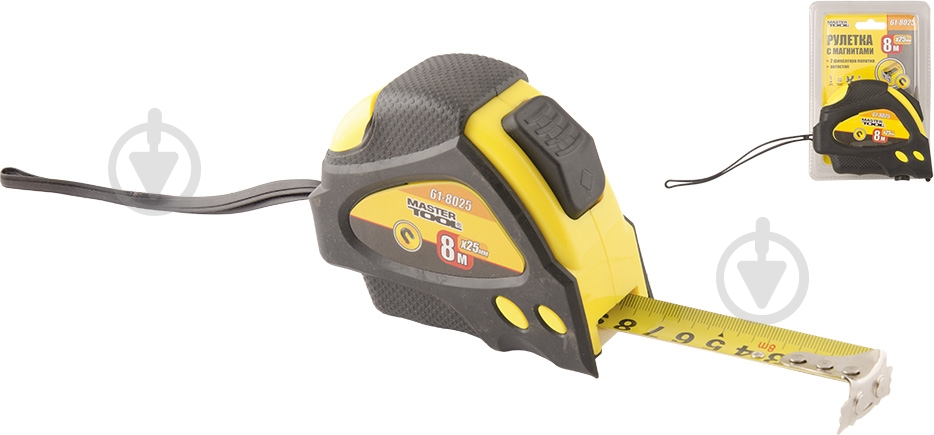 Рулетка MASTER TOOL 61-8025 8 м x 25 мм - фото 1 Рулетка MASTER TOOL 61-8025 8 м x 25 мм - фото 1