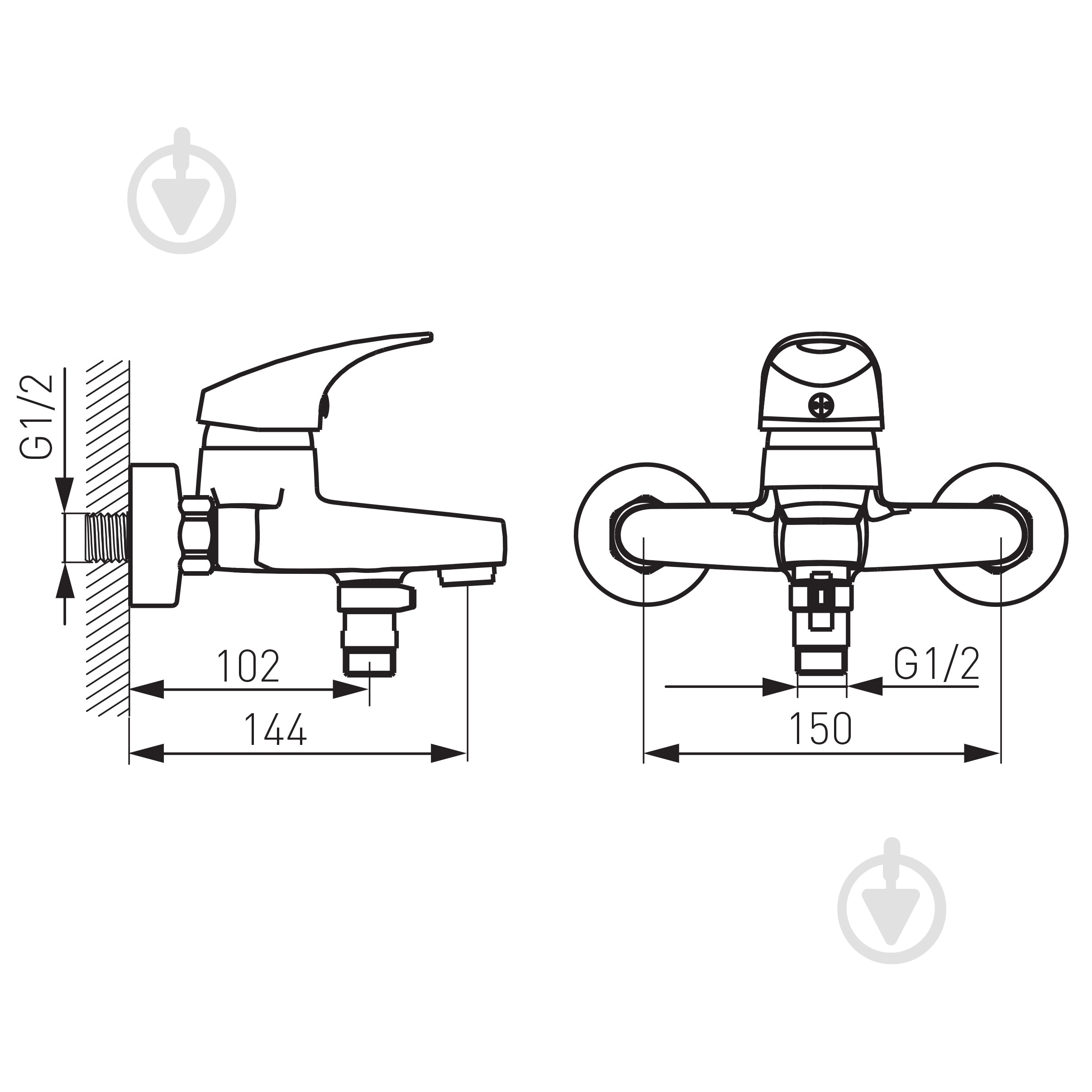Смеситель для ванны Ferro Ferro One BFO1 - фото 2