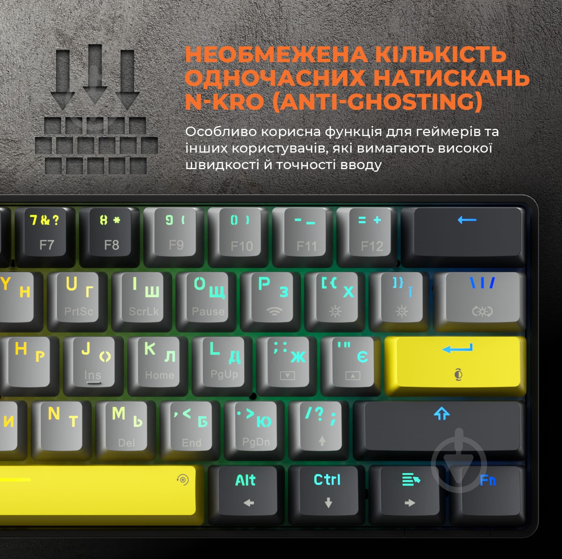 Клавиатура беспроводная GamePro (MK130R Pro) black/grey - фото 20