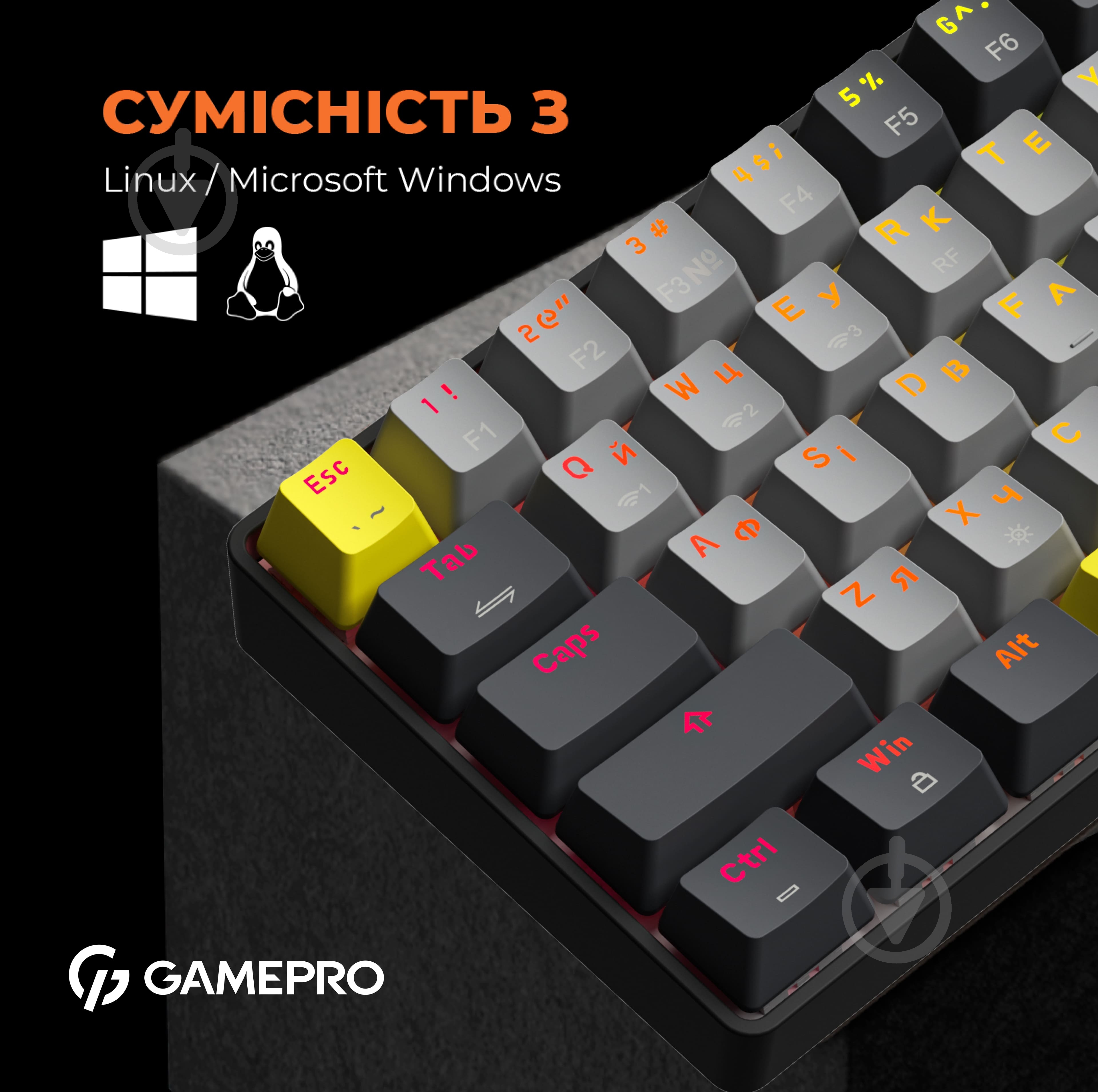 Клавиатура беспроводная GamePro (MK130R Pro) black/grey - фото 17