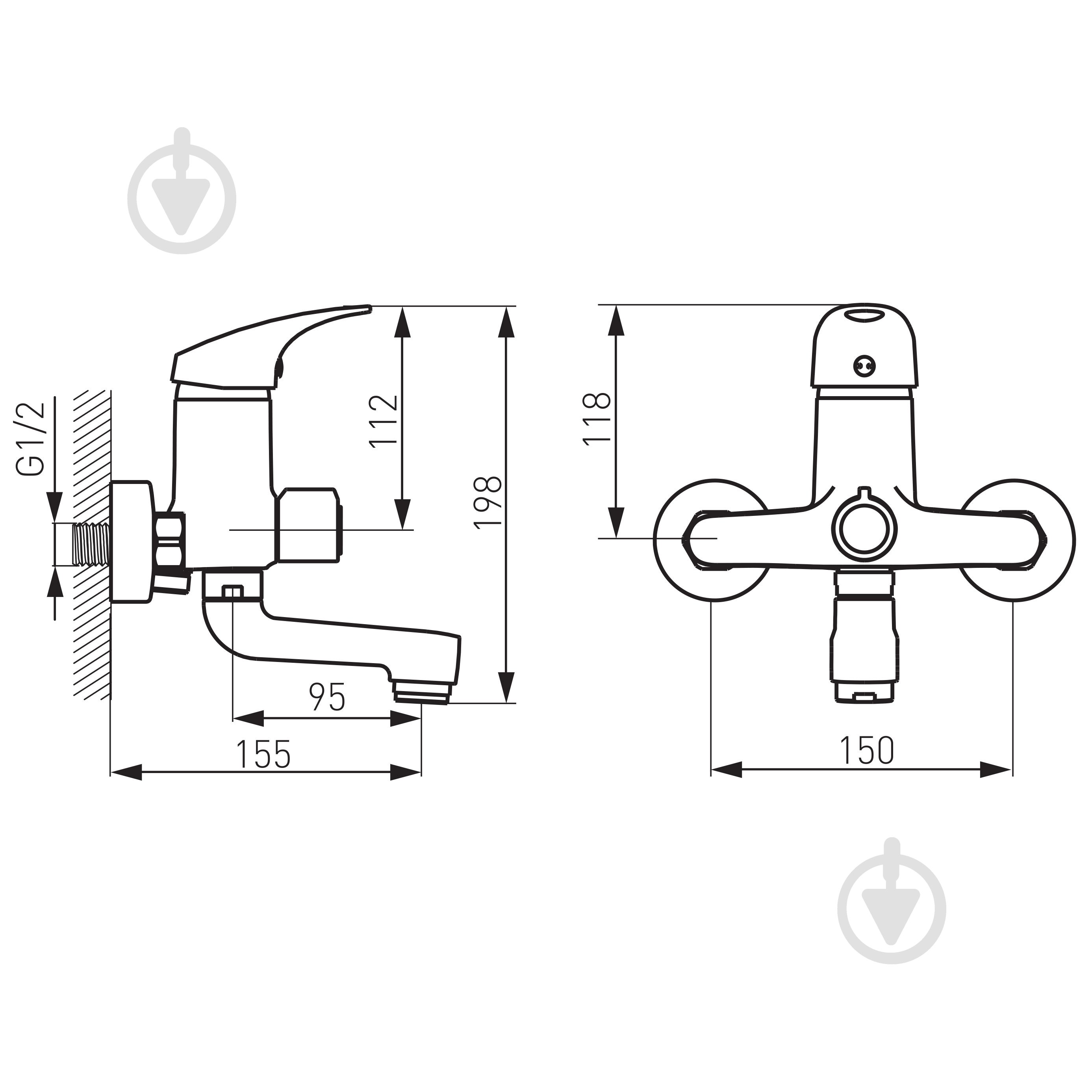 Смеситель для ванны Ferro Ferro One BFO1A - фото 2