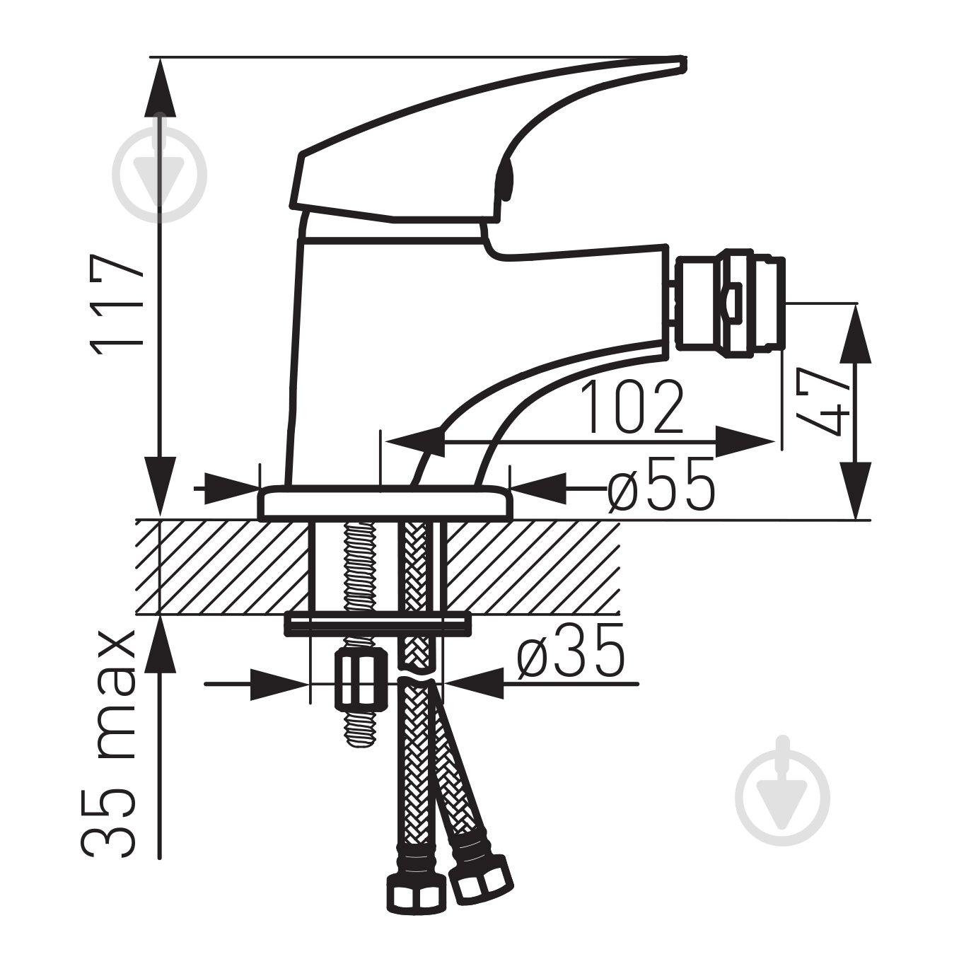 Смеситель для биде Ferro Ferro One BFO6 - фото 2