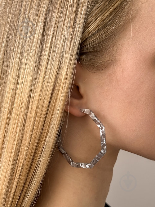 Серьги MISO accessory большое мраморное кольцо - фото 3