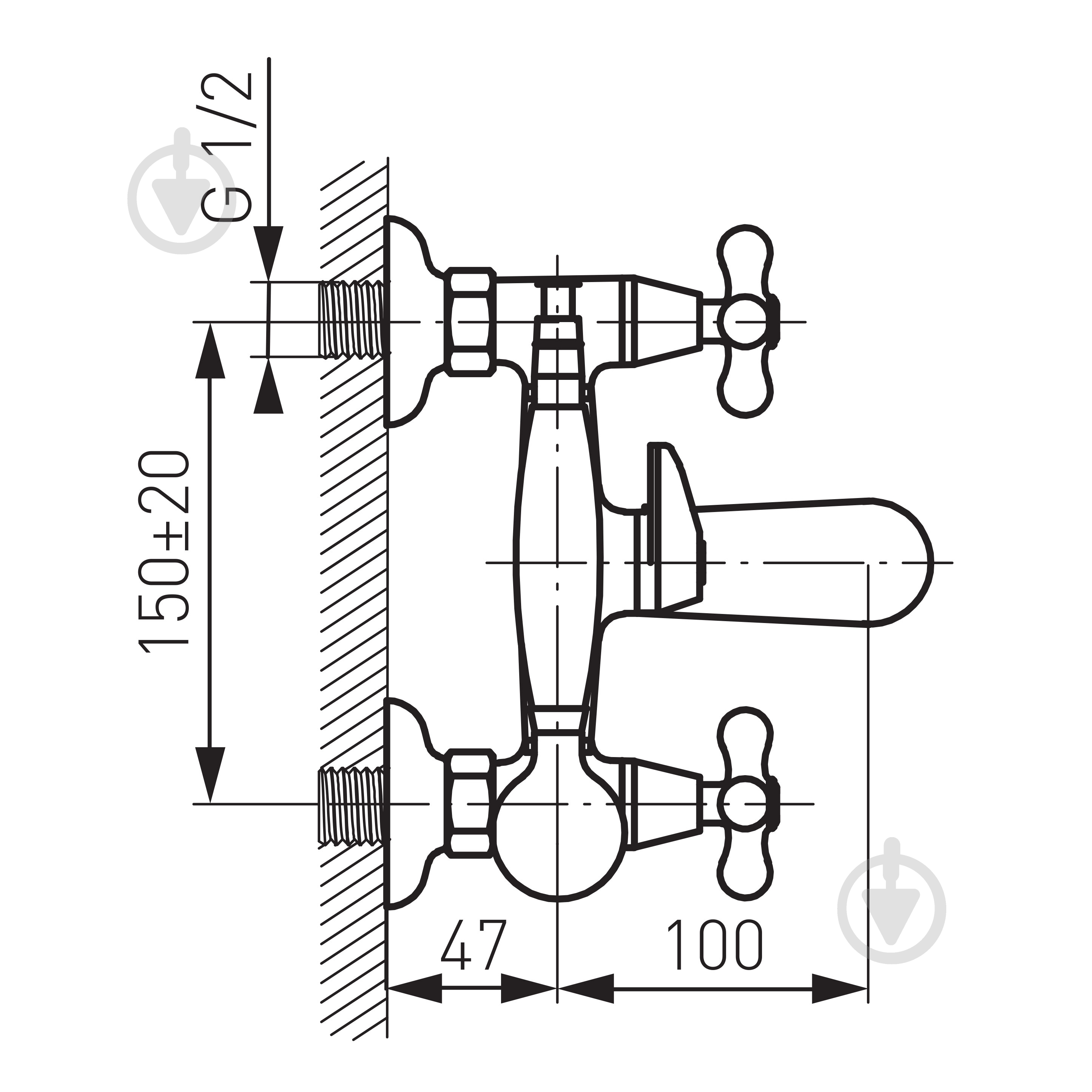 Смеситель для ванны Ferro Retro XR11 - фото 2 Смеситель для ванны Ferro Retro XR11 - фото 2