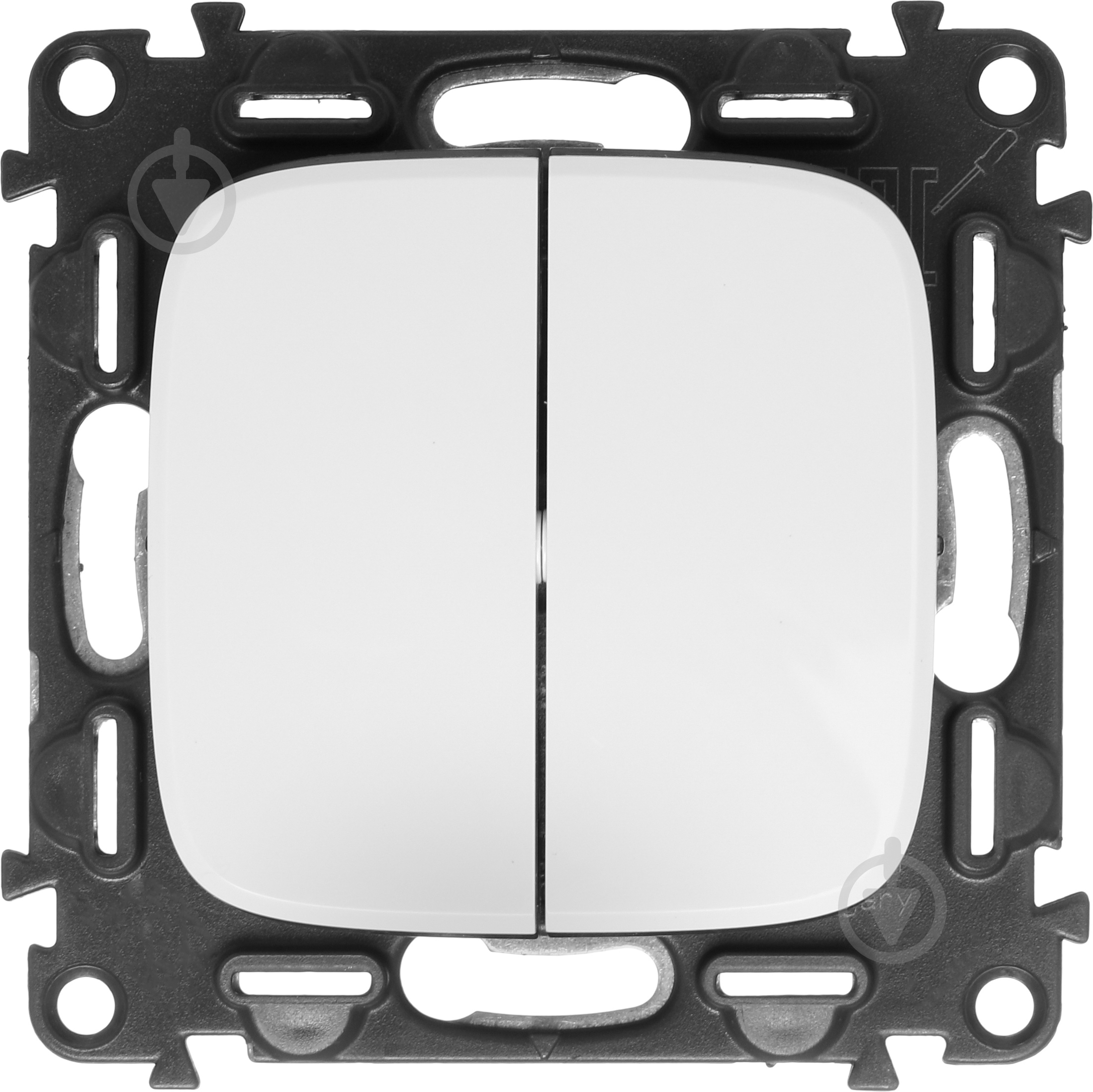 Выключатель проходной двухклавишный Legrand Allure без подсветки белый 752708 - фото 1