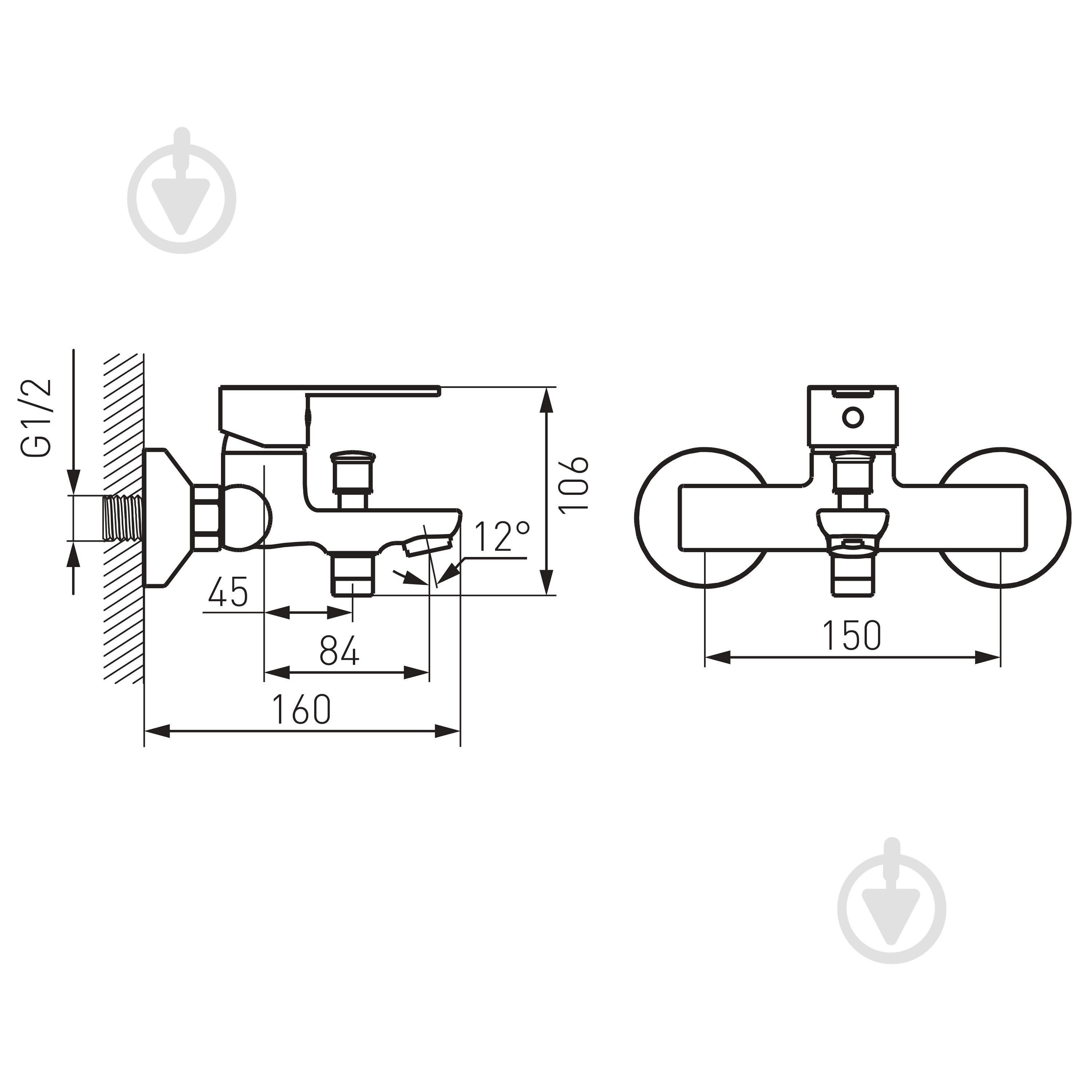 Змішувач для ванни Ferro Savio BSV1 - фото 2 Змішувач для ванни Ferro Savio BSV1 - фото 2