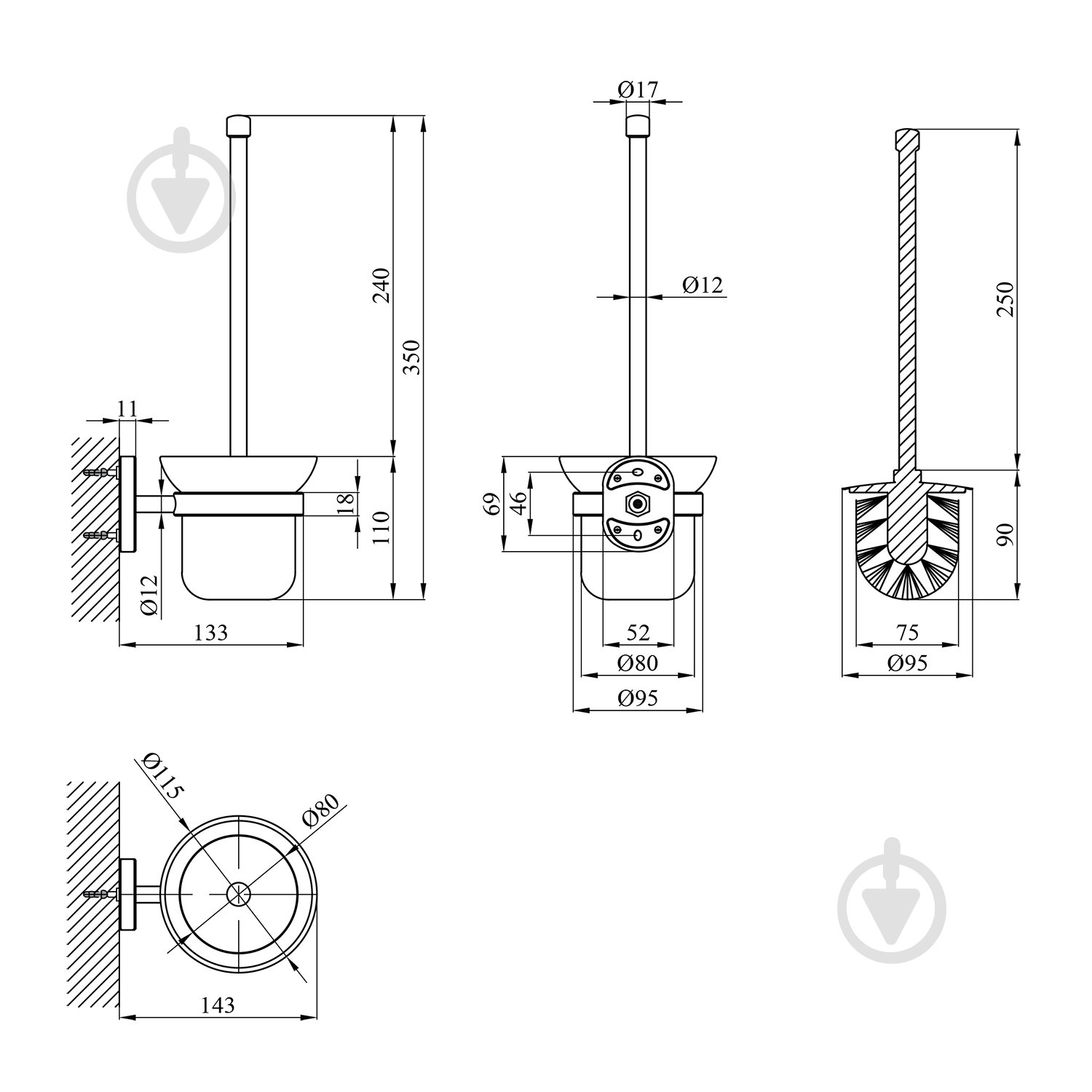Йоржик для унітаза Kroner KRM Elbe ACG2910 (CV022870) - фото 2 Йоржик для унітаза Kroner KRM Elbe ACG2910 (CV022870) - фото 2